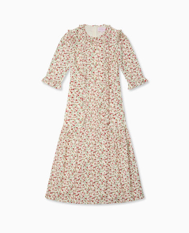 Ivory Floral Violeta Women Long Dress