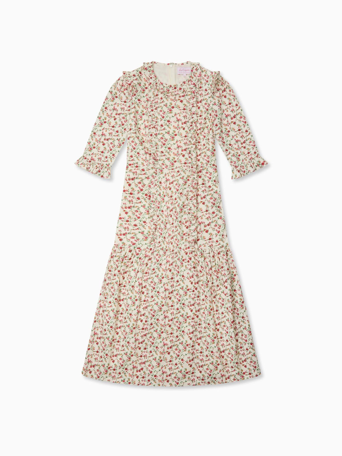 Ivory Floral Violeta Women Long Dress