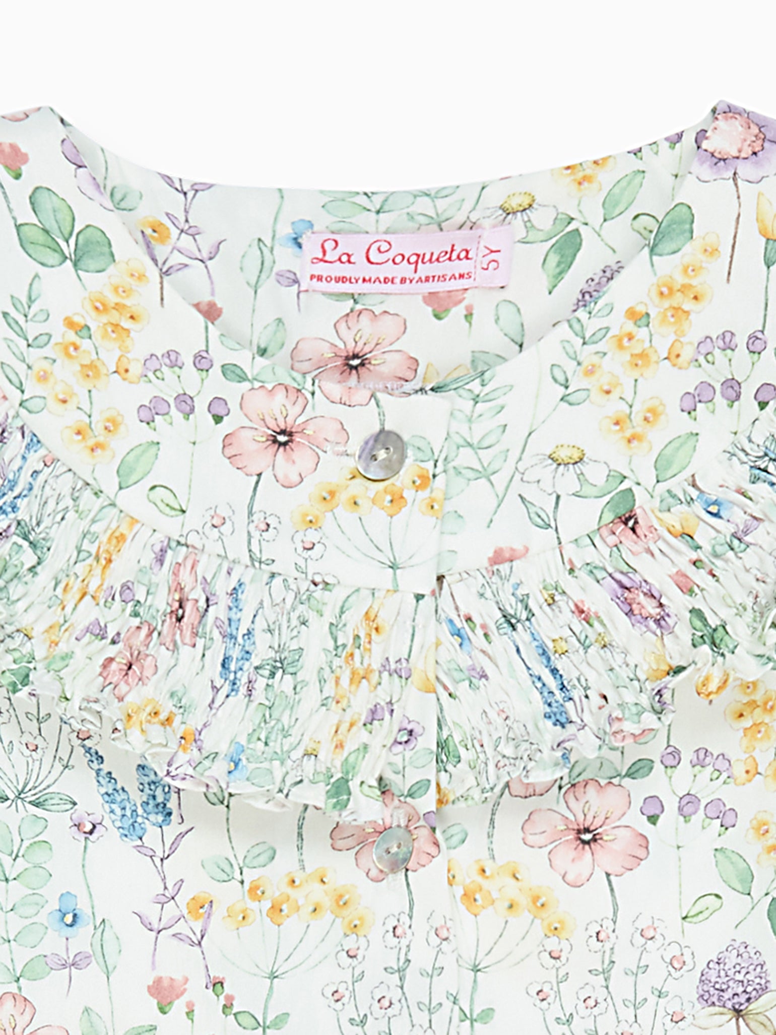 Ivory Floral Violetta Girl Shirt