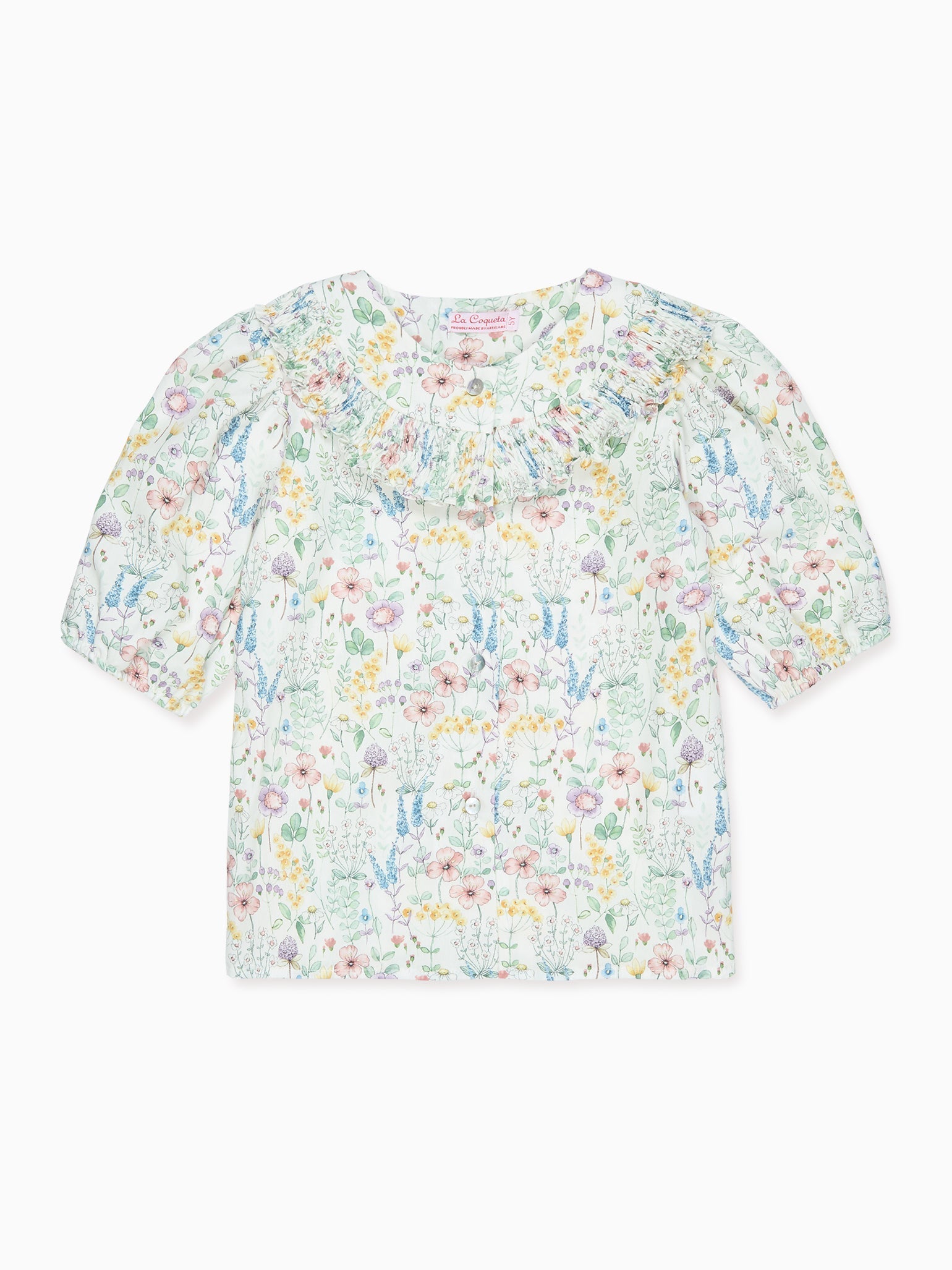 Ivory Floral Violetta Girl Shirt