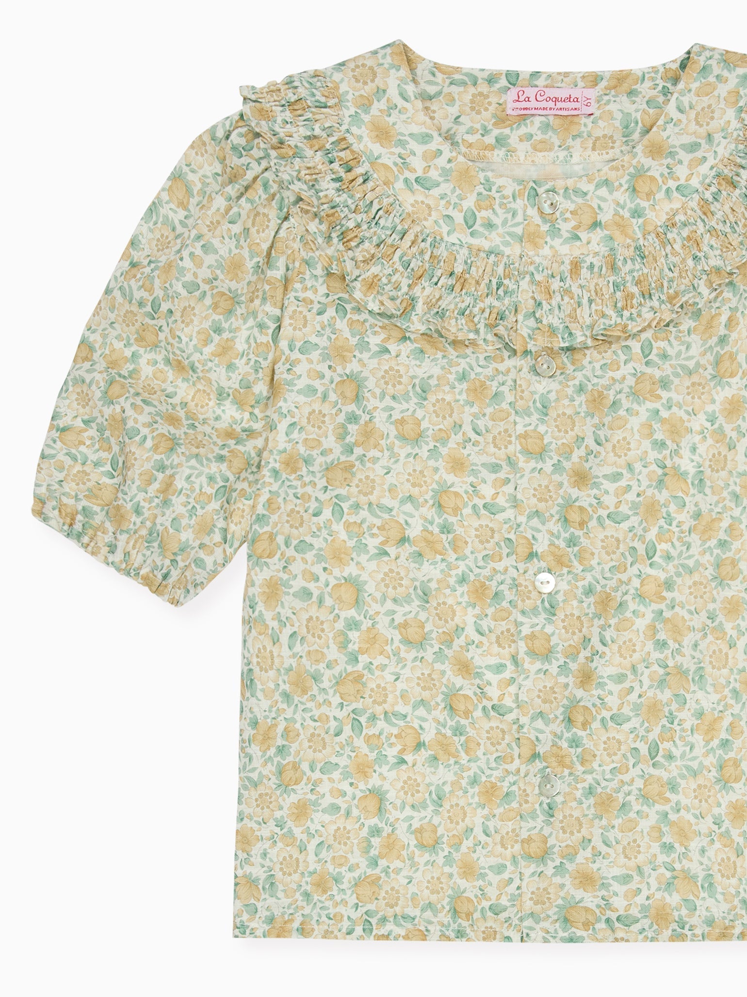 Yellow Floral Violetta Girl Shirt