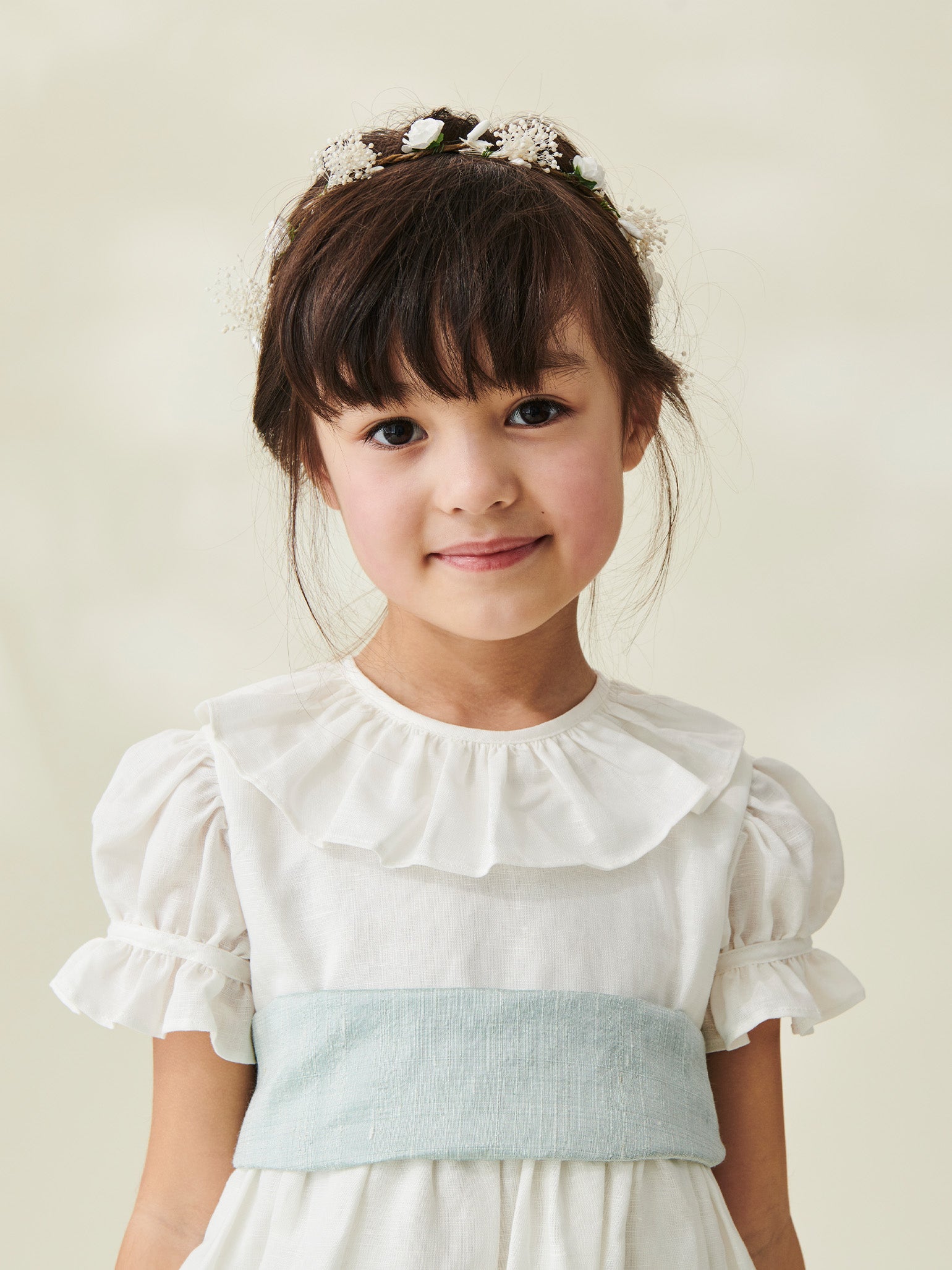 Little shops girls white sundress