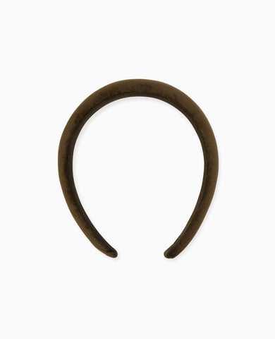 Olive Velvet Girl Wide Headband