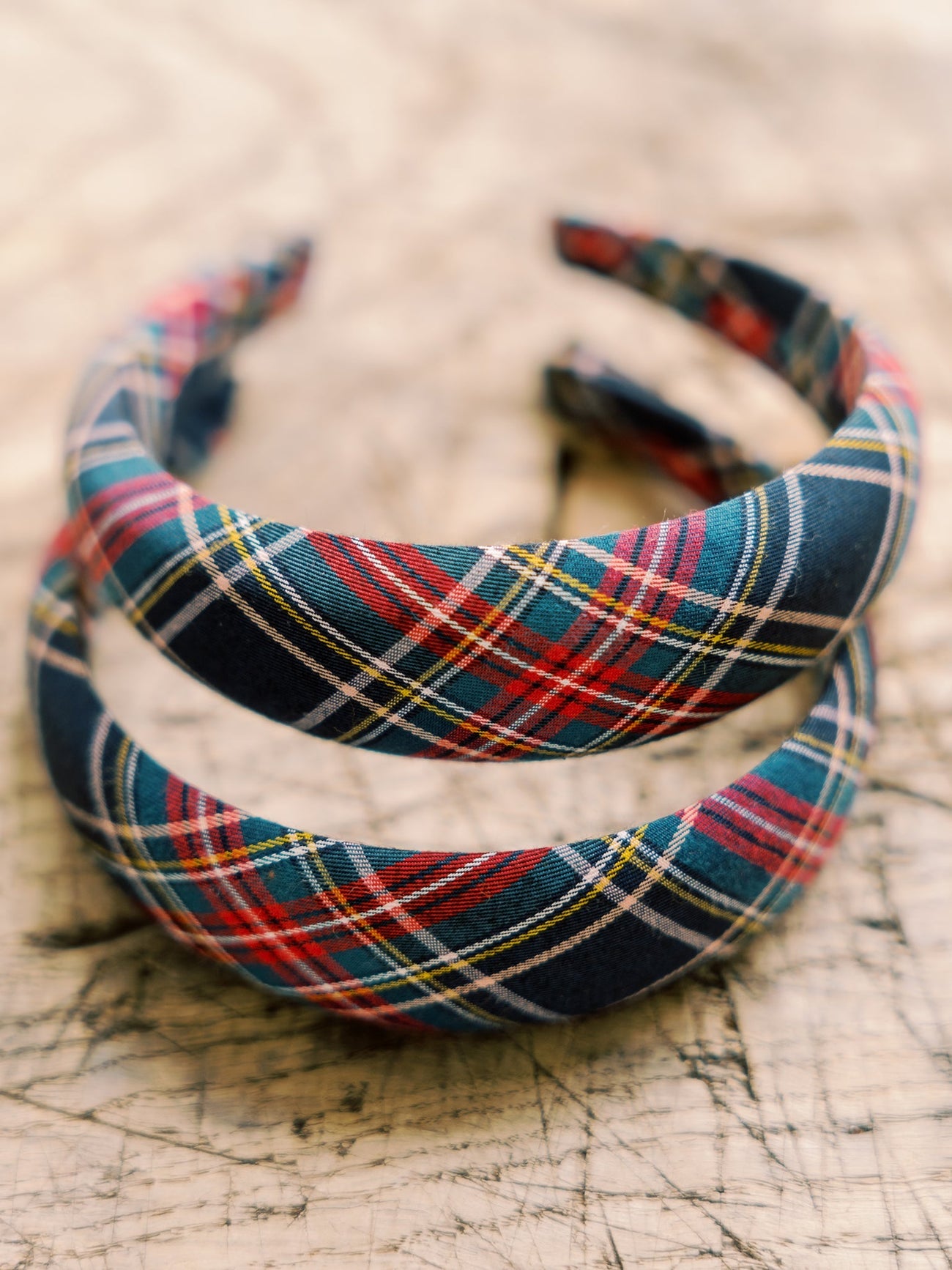 Navy Tartan Girl Wide Headband