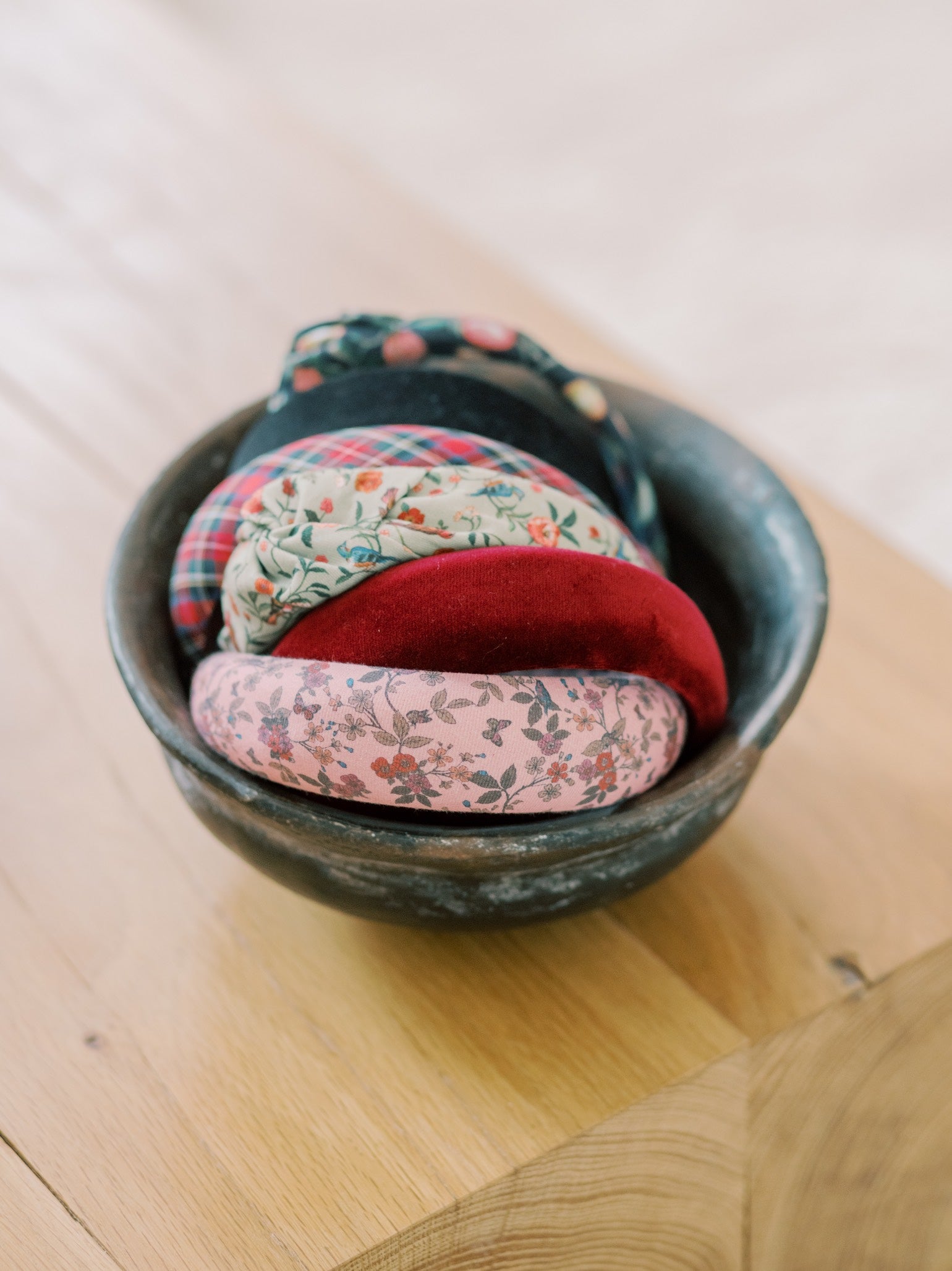 Burgundy Velvet Girl Wide Hairband