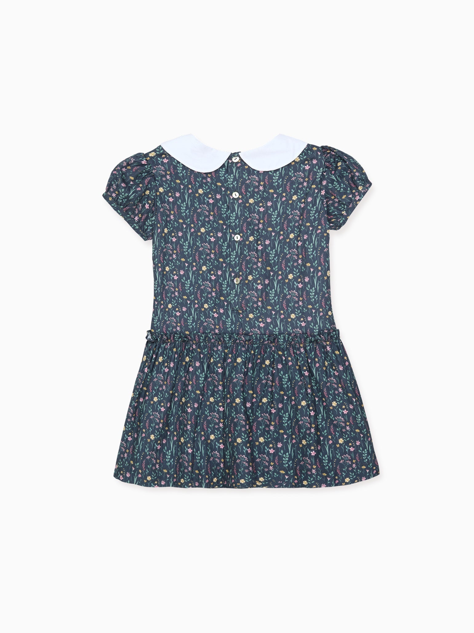 Navy Floral Xana Girl Drop Waist Dress