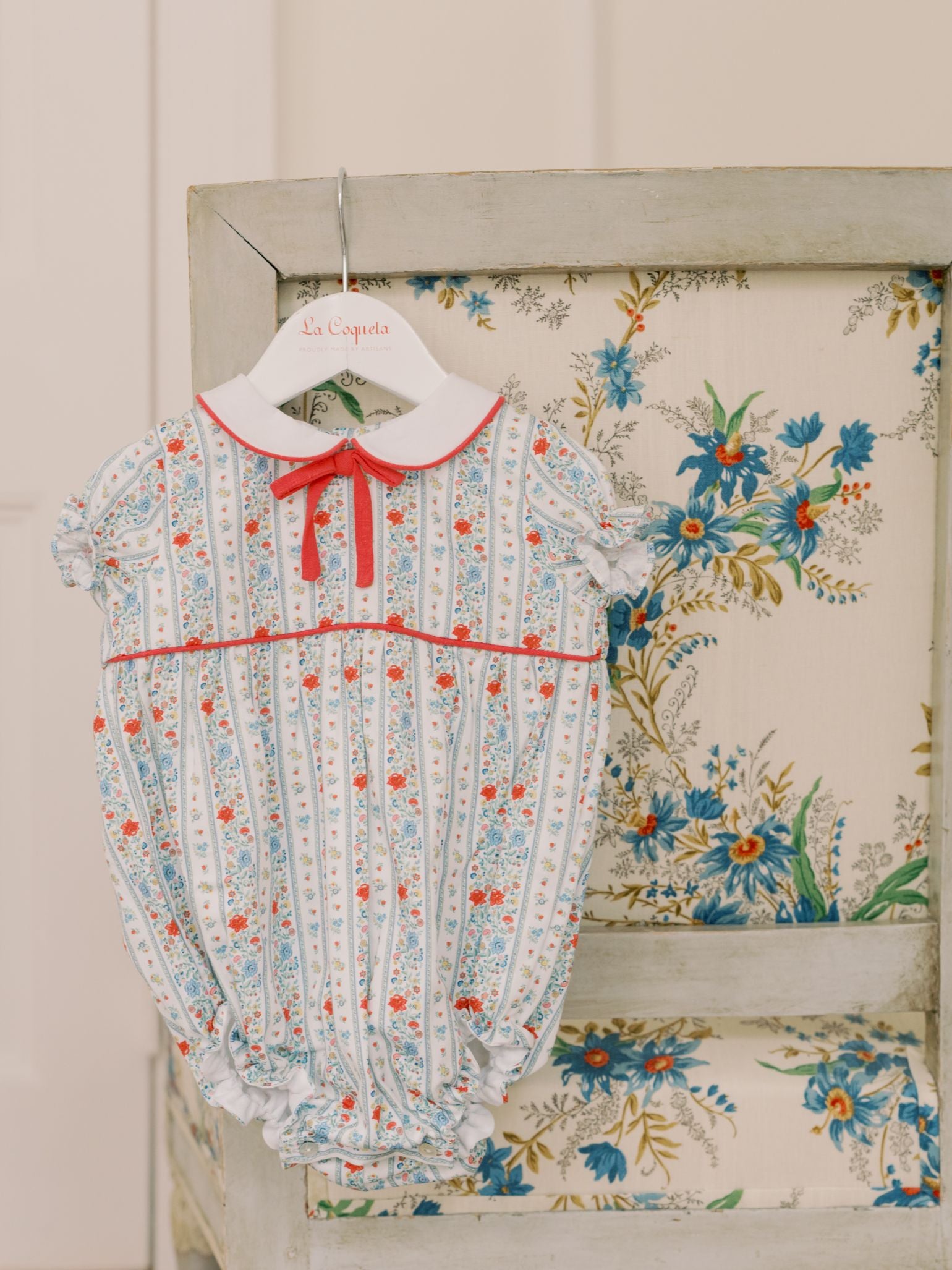 Ivory Rose Stripe Xana Baby Girl Romper