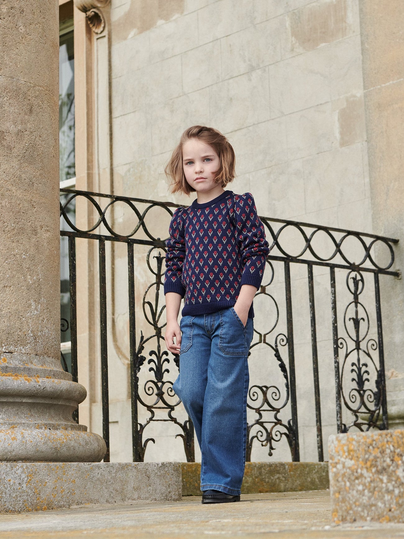 Navy Yara Merino Girl Jumper