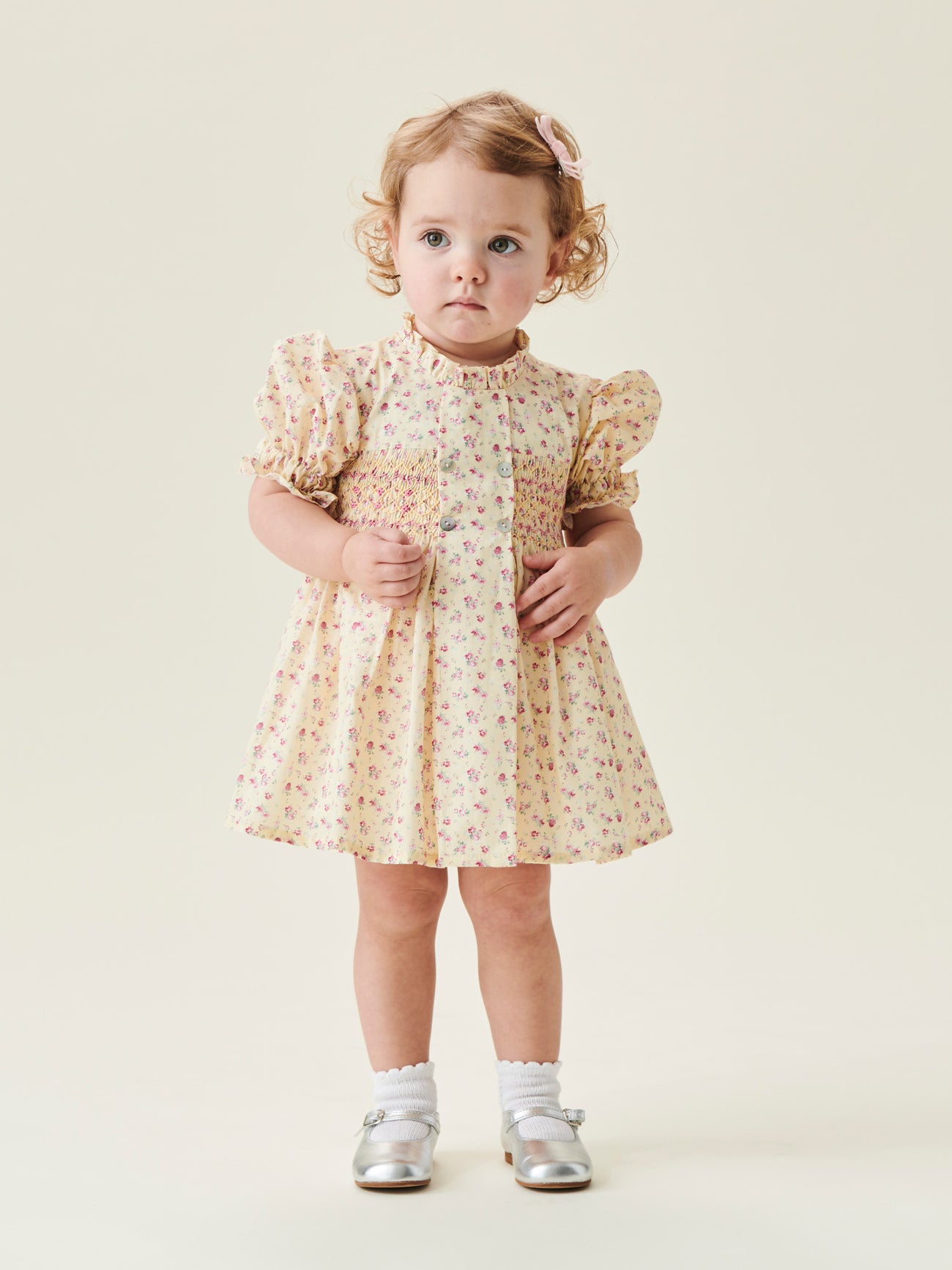 Yellow Floral Carla Baby Girl Hand-Smocked Set