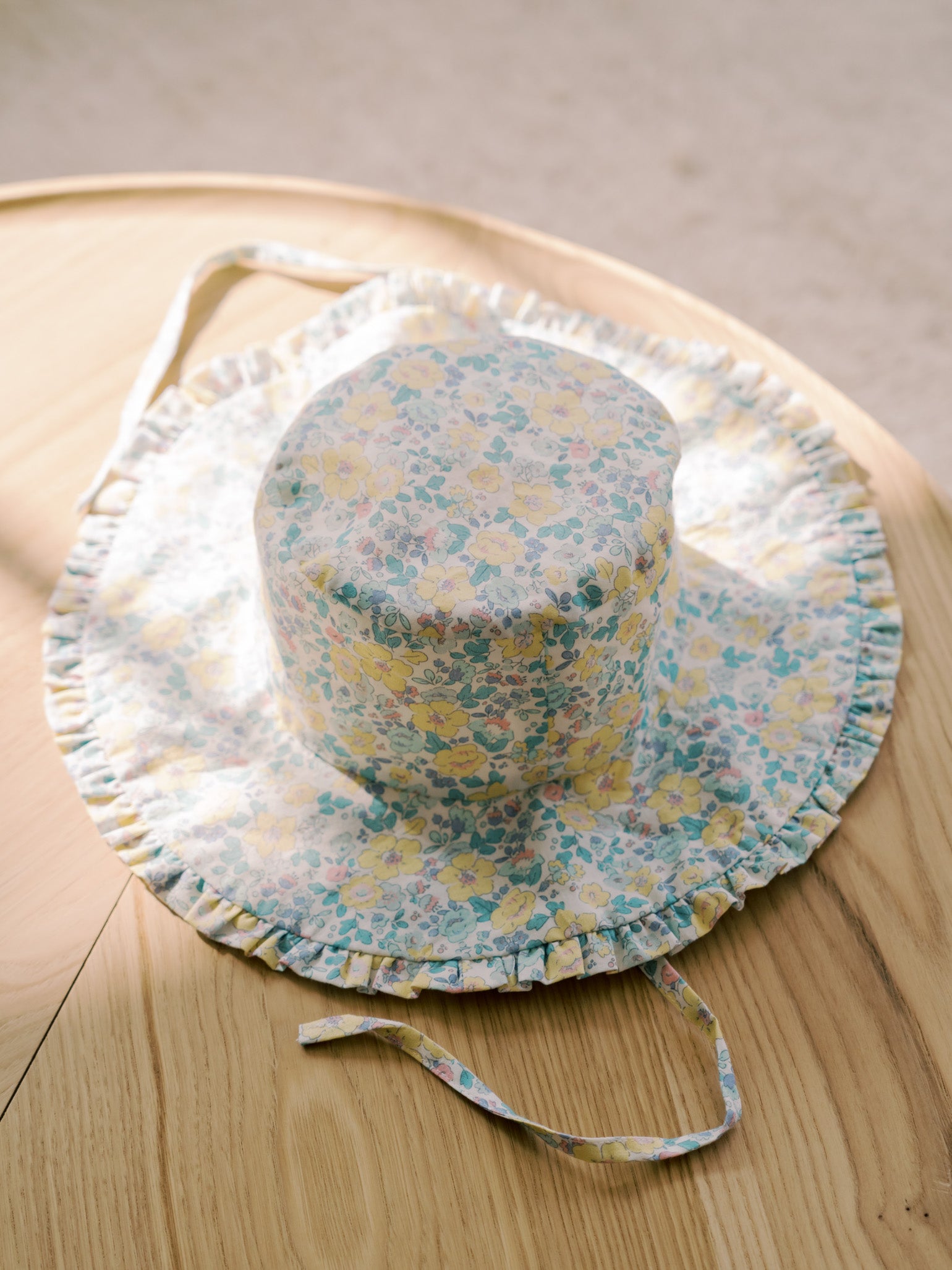 Yellow Floral Emilia Girl Cotton Hat