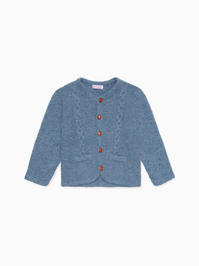 Dusty Blue Zas Merino Baby Cardigan