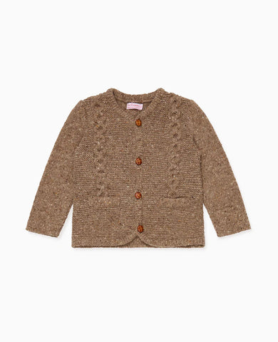 Taupe Zas Merino Baby Cardigan