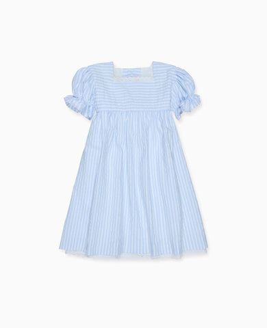 Blue Stripe Zoe Girl Empire Dress