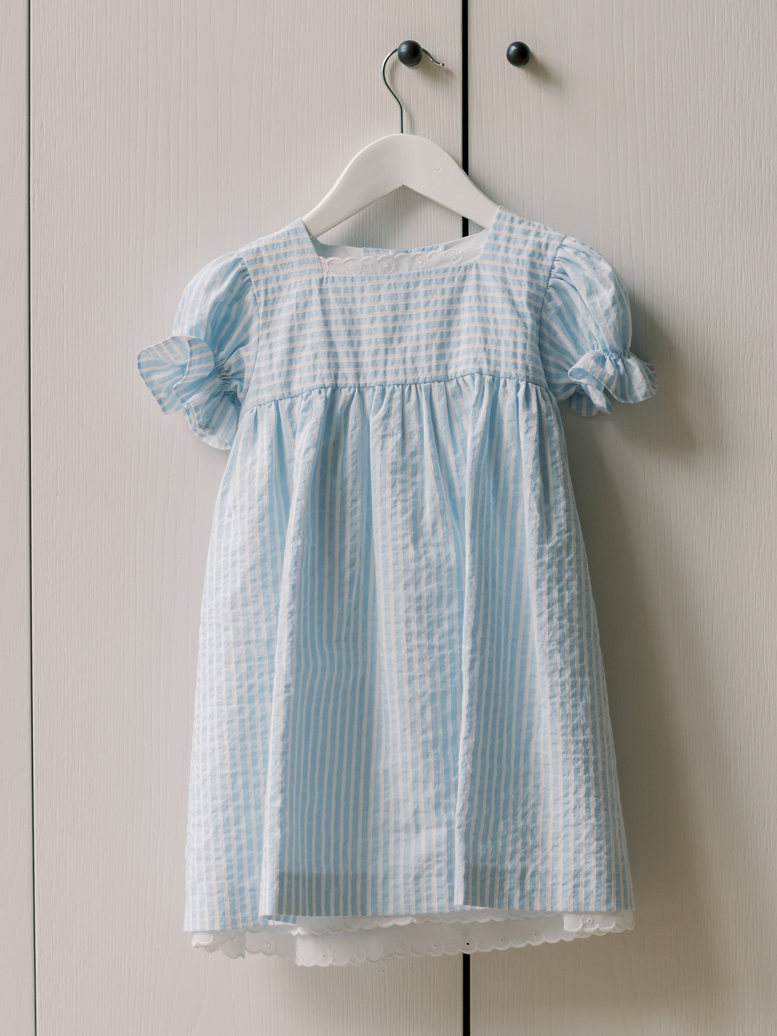 Blue Stripe Zoe Girl Empire Dress