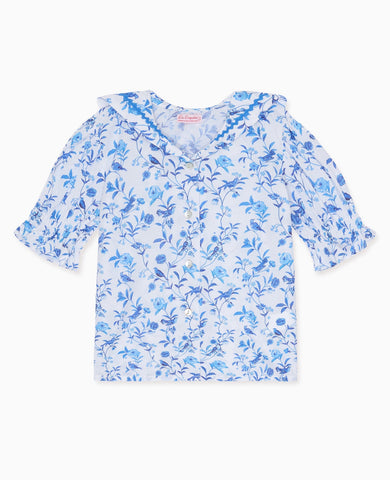 Blue Bird Floral Georgina Girl Shirt