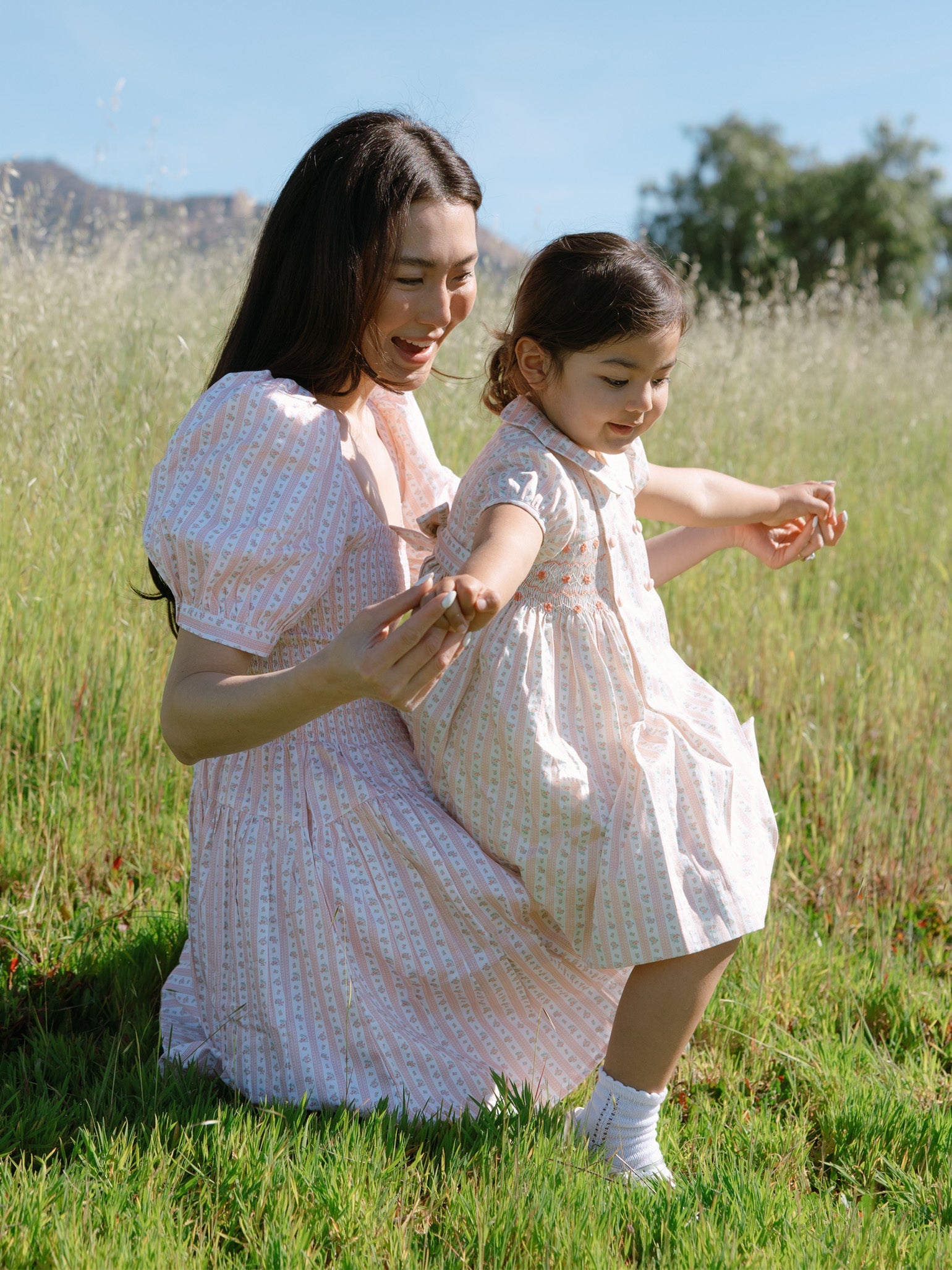 Pink Floral Stripe Sevilla Women Dress