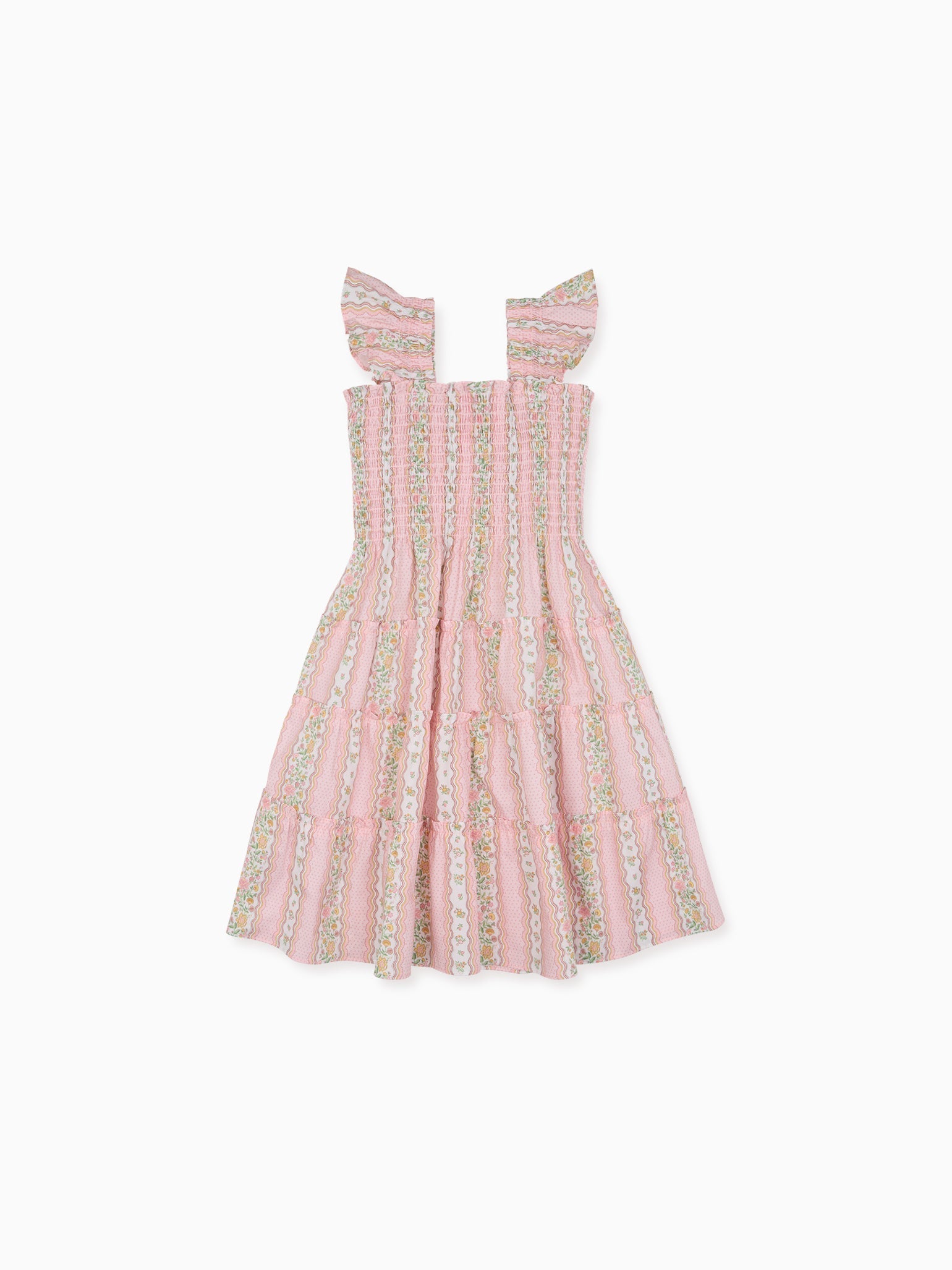 Hill House Home X La Coqueta Pink Floral Stripe Tiny Ellie Nap Dress