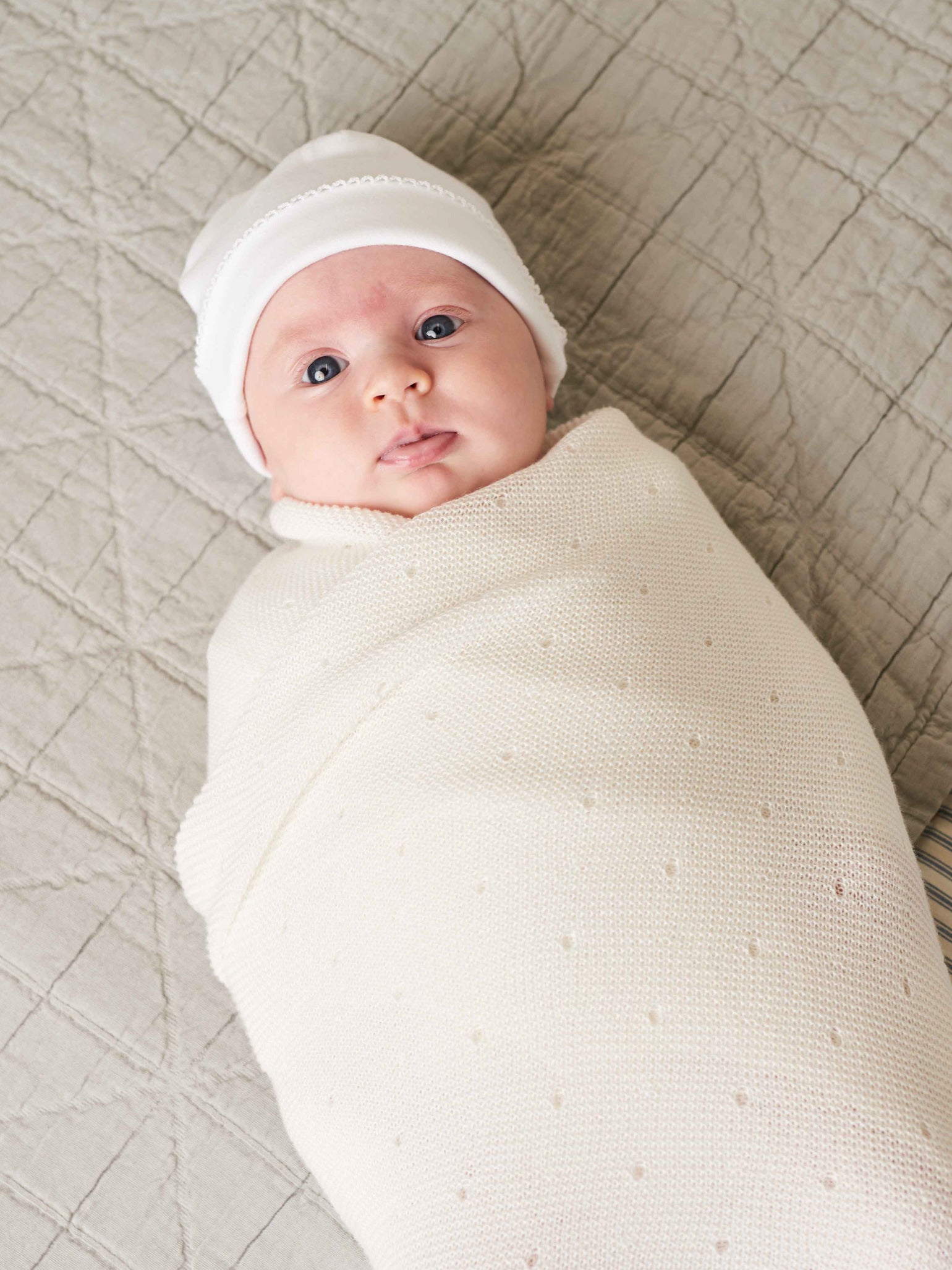 Ivory Openwork Baby Blanket