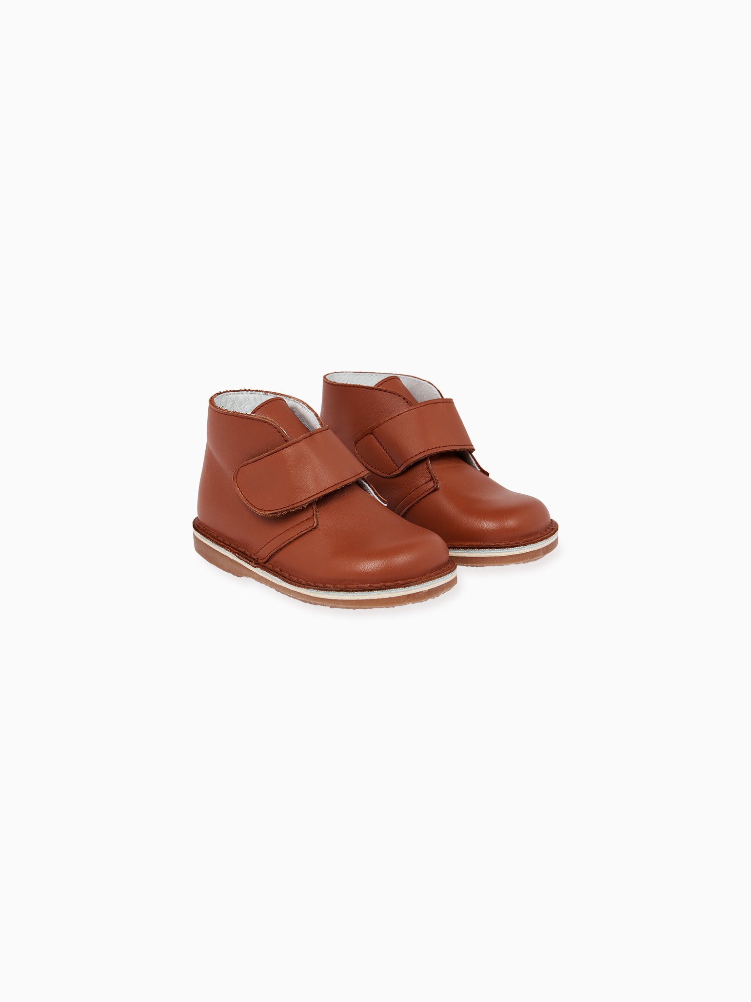 Light Tan Leather Velcro Toddler Abilo Boots