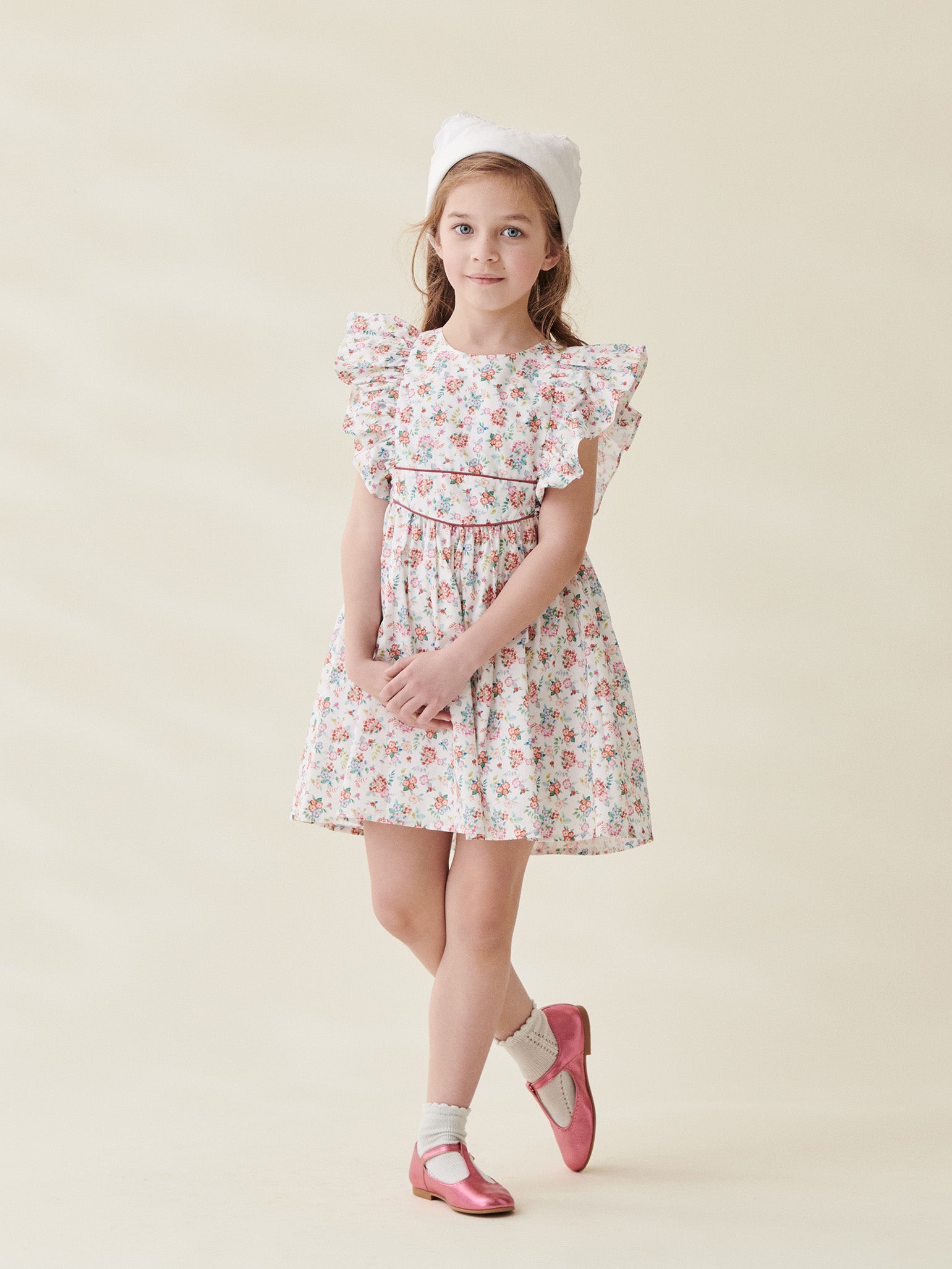 Orange Floral Amapola Girl Dress