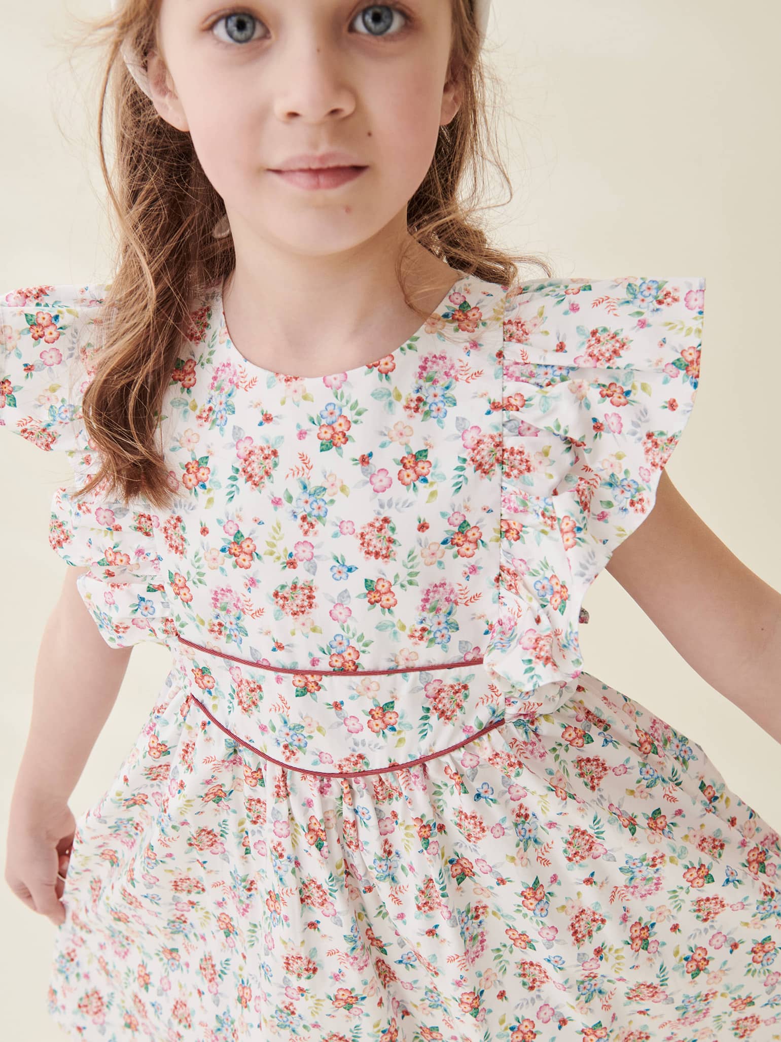 Orange Floral Amapola Girl Dress