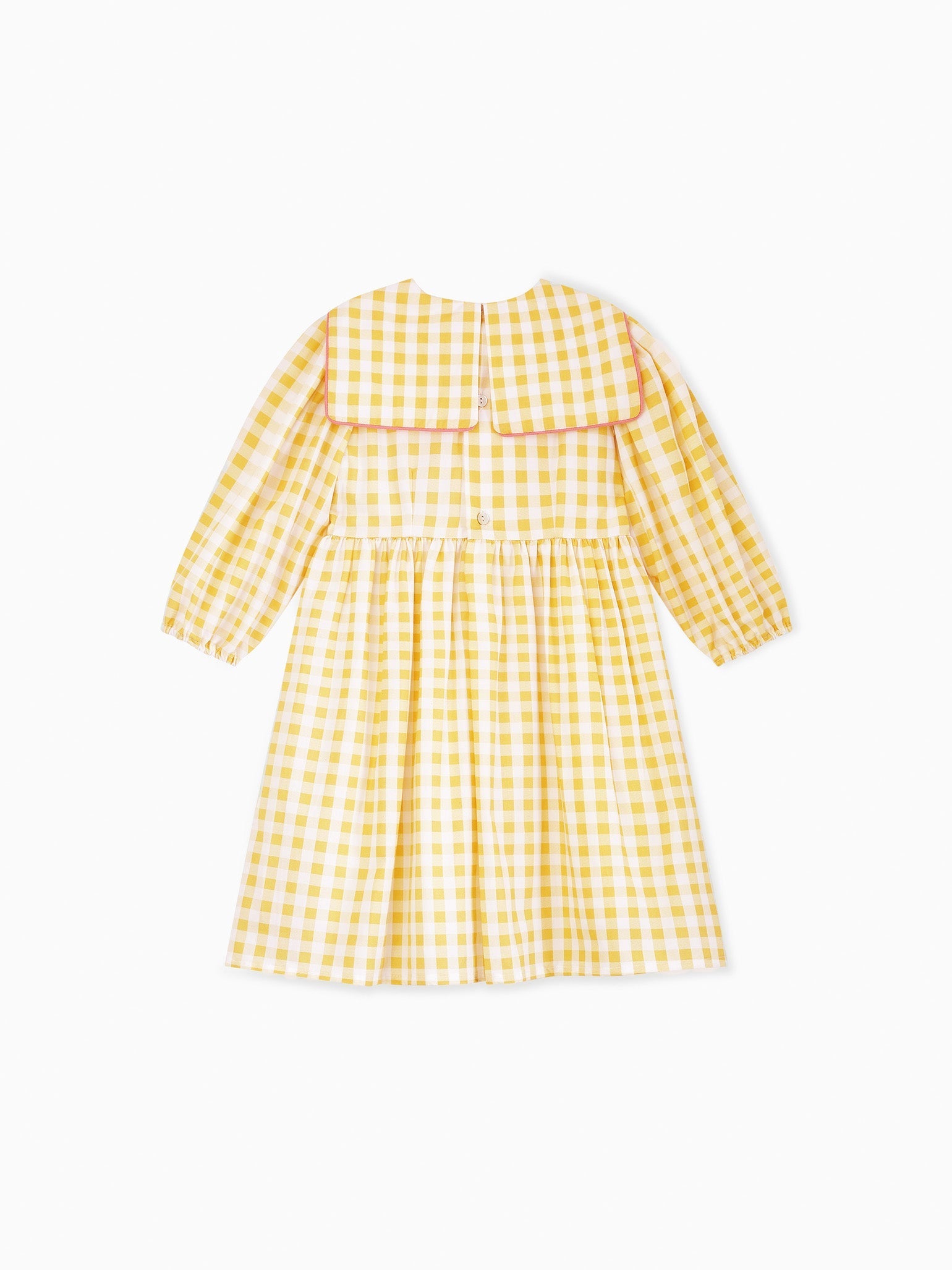 Yellow Gingham Amelia Girl Dress