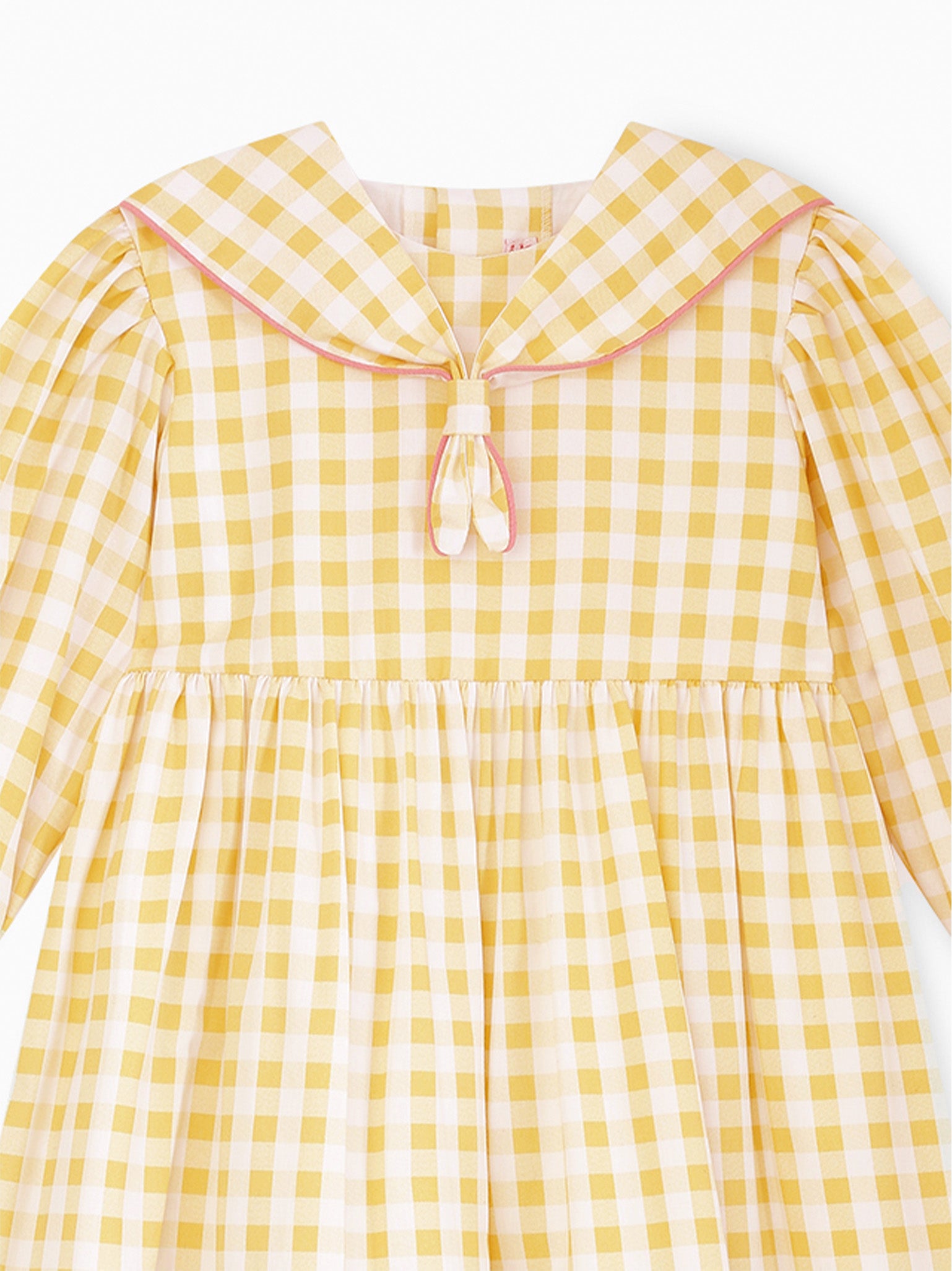 Yellow Gingham Amelia Girl Dress