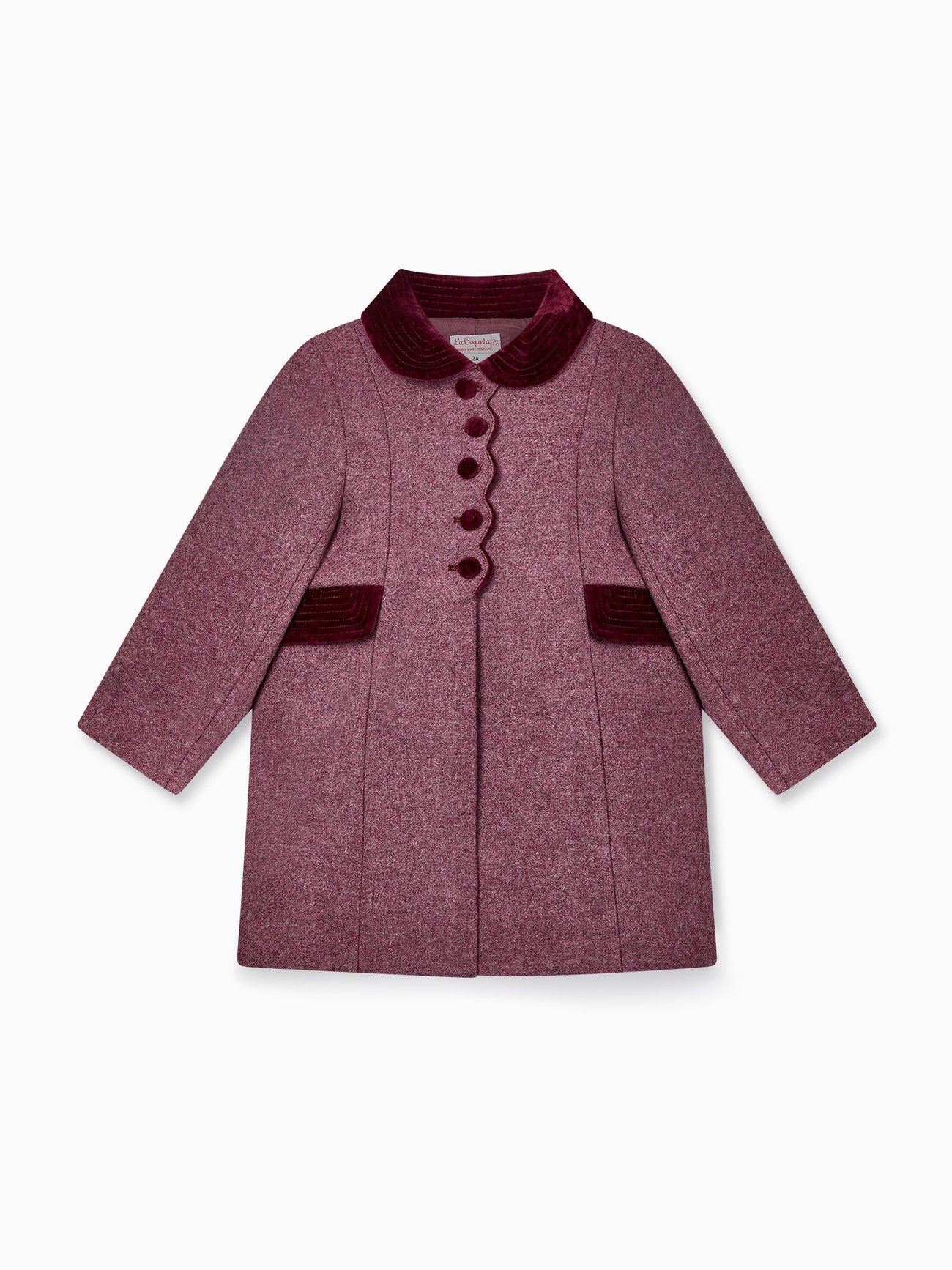 Burgundy Anisa Girl Wool Coat