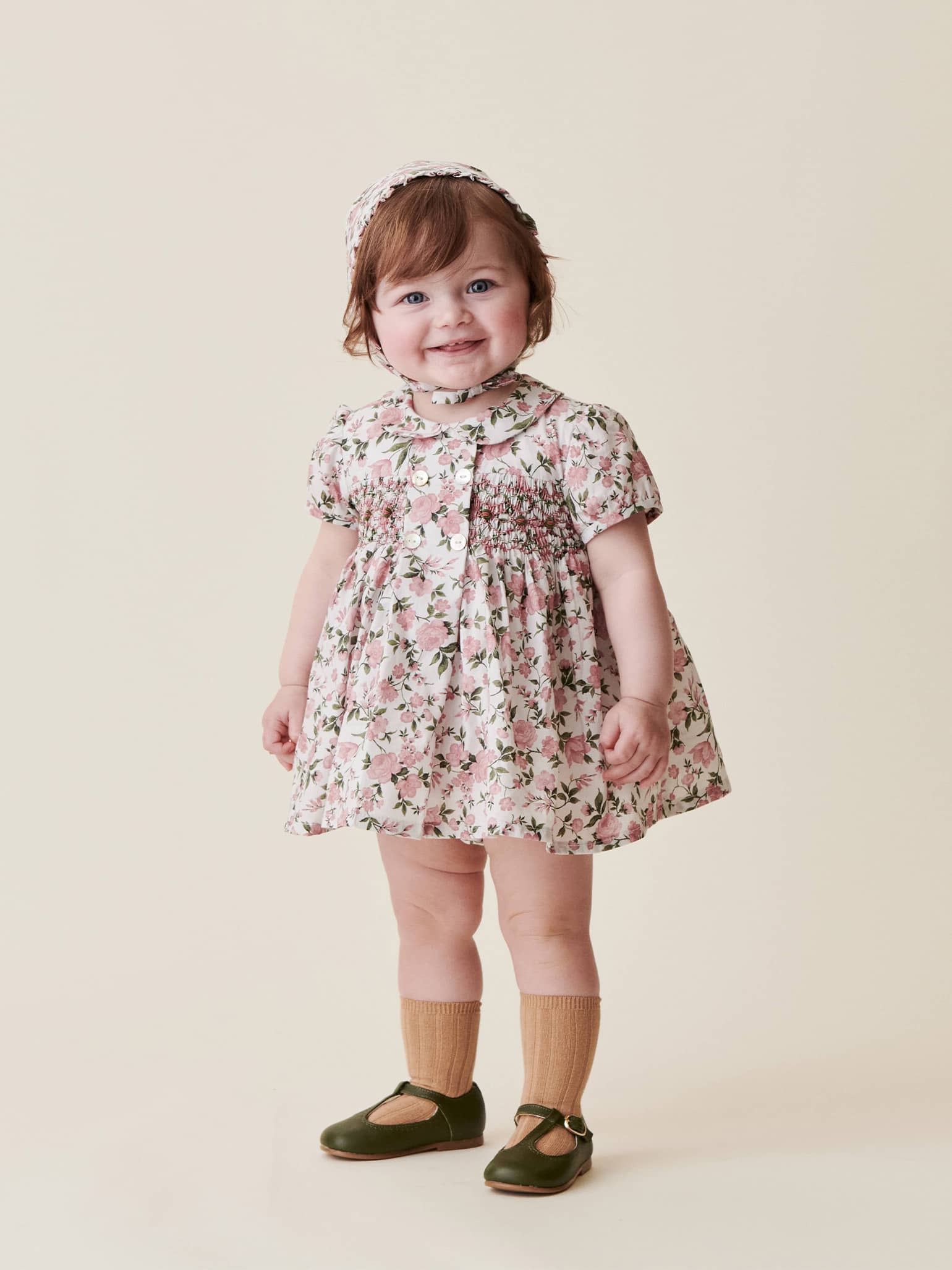 Pink Floral Arcadia Baby Smock Set