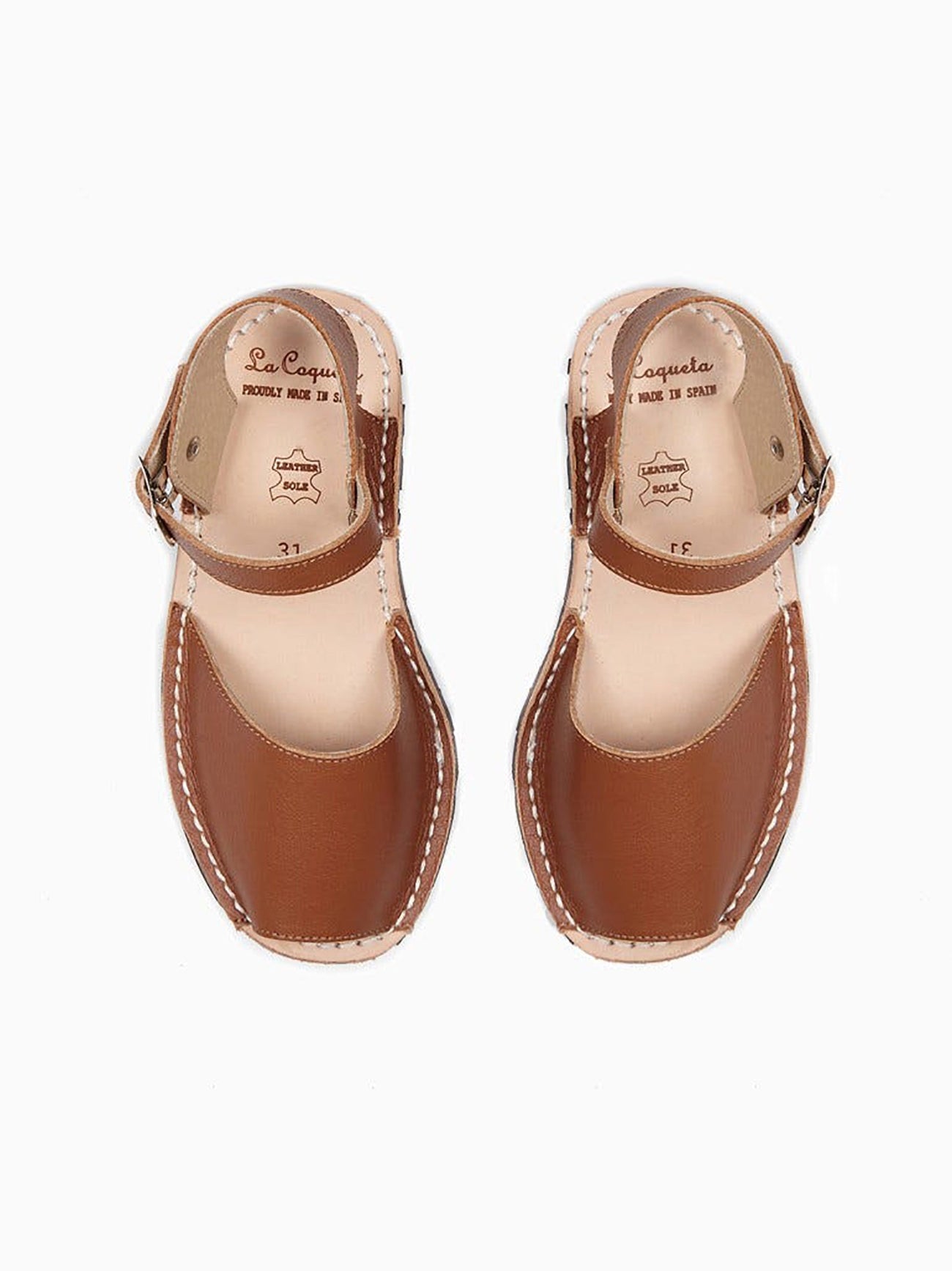 Tan Leather Avarca Leather Kids Sandals