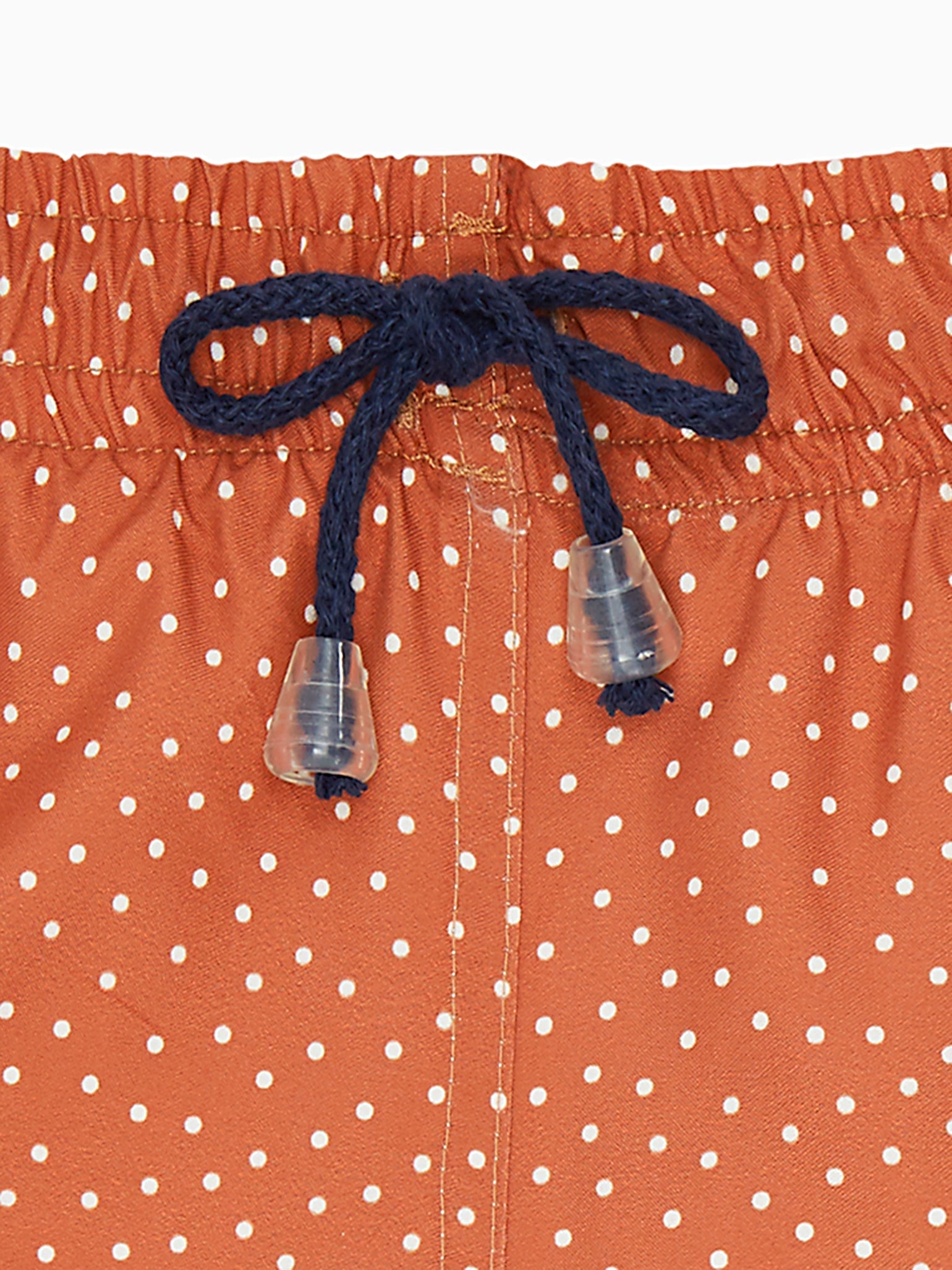 Terracotta Polka Dots Bravo Boy Swim Shorts