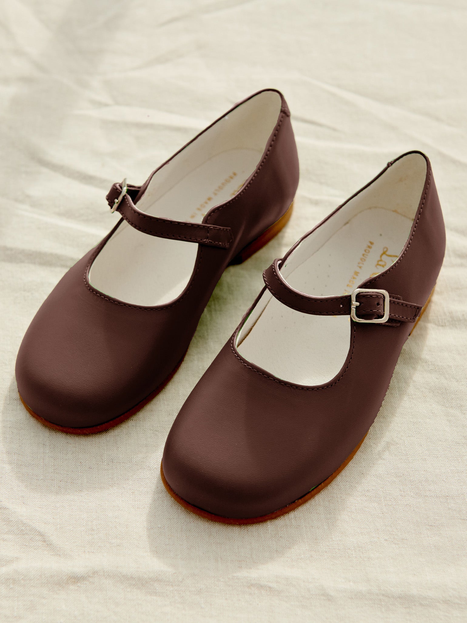 Burgundy Leather Girl Mary Jane Shoes