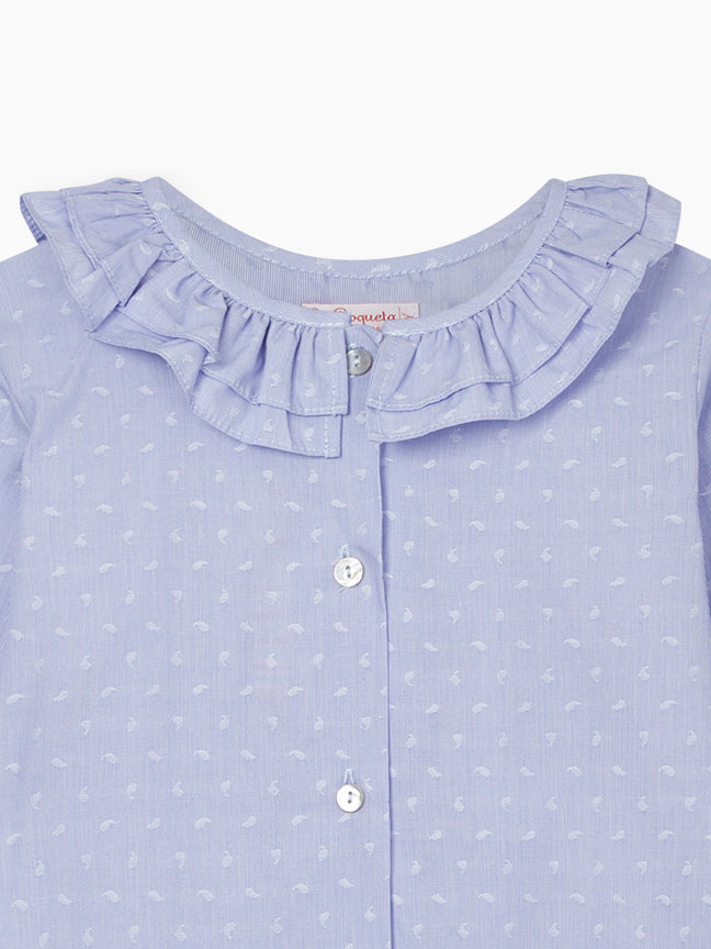 Light Blue Print Carlotta Girl Shirt