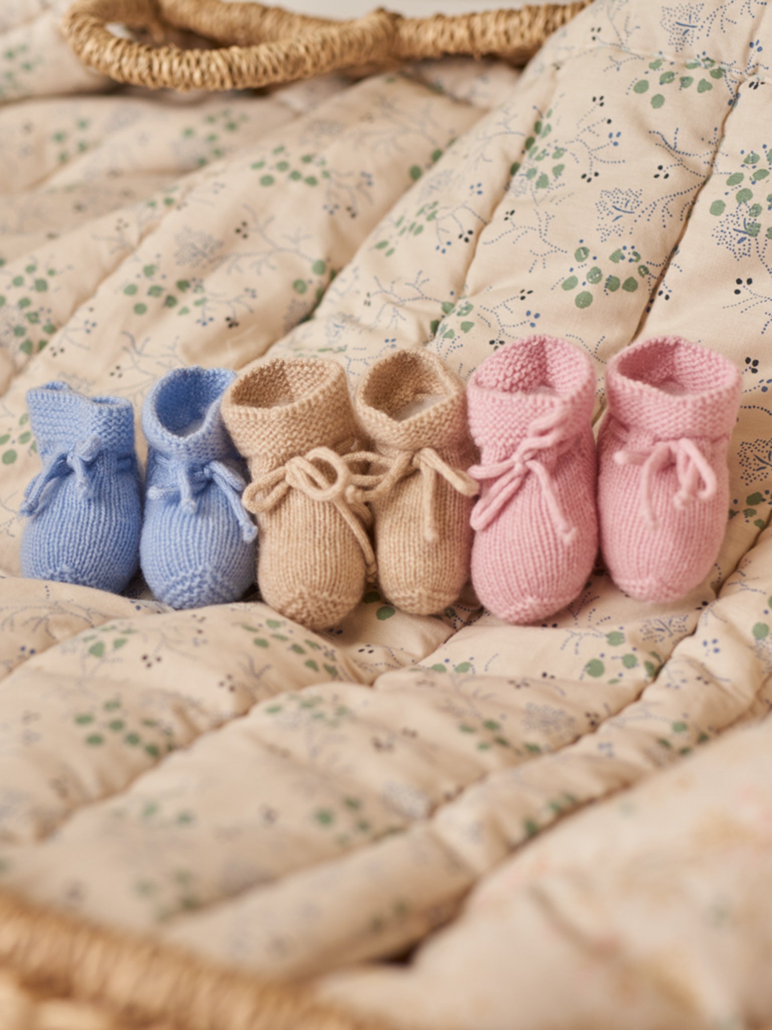 Blue Rimera Cashmere Baby Booties