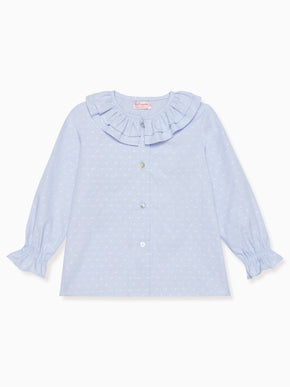 Light Blue Print Carlotta Baby Shirt