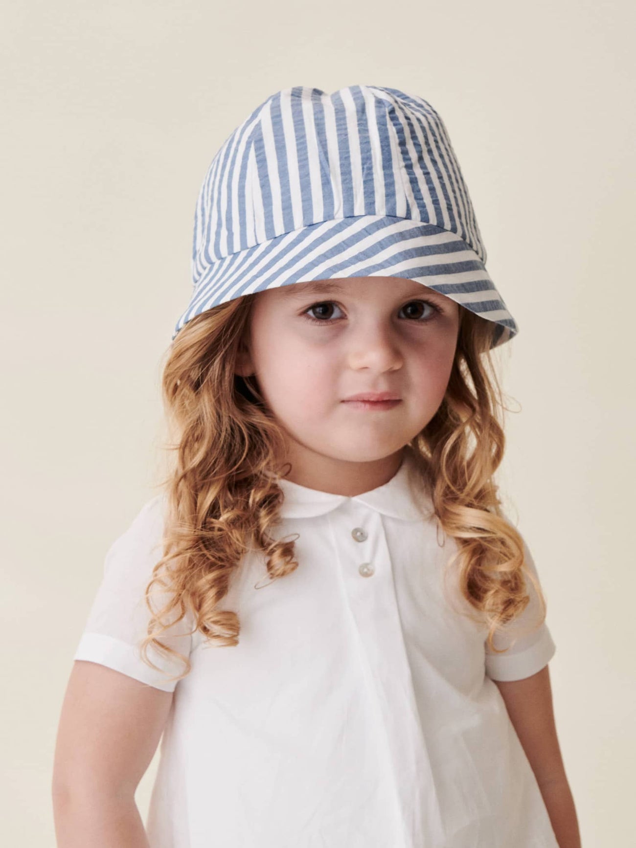 Blue Stripe Carmin Baby Hat