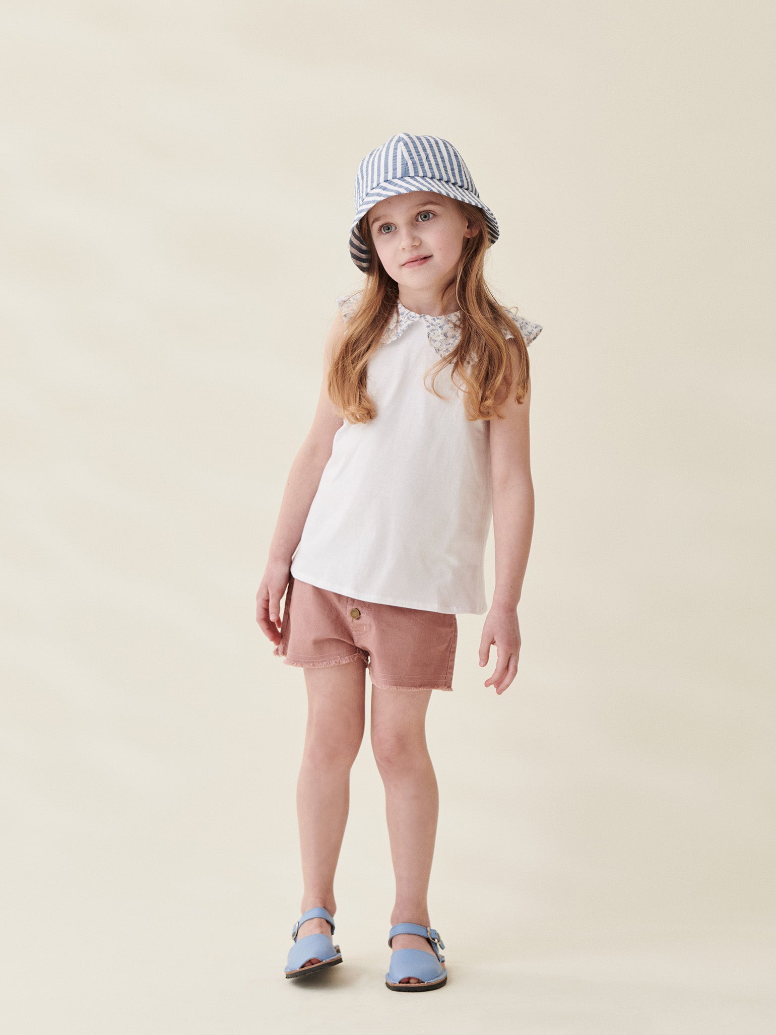 Blue Stripe Carmin Girl Hat