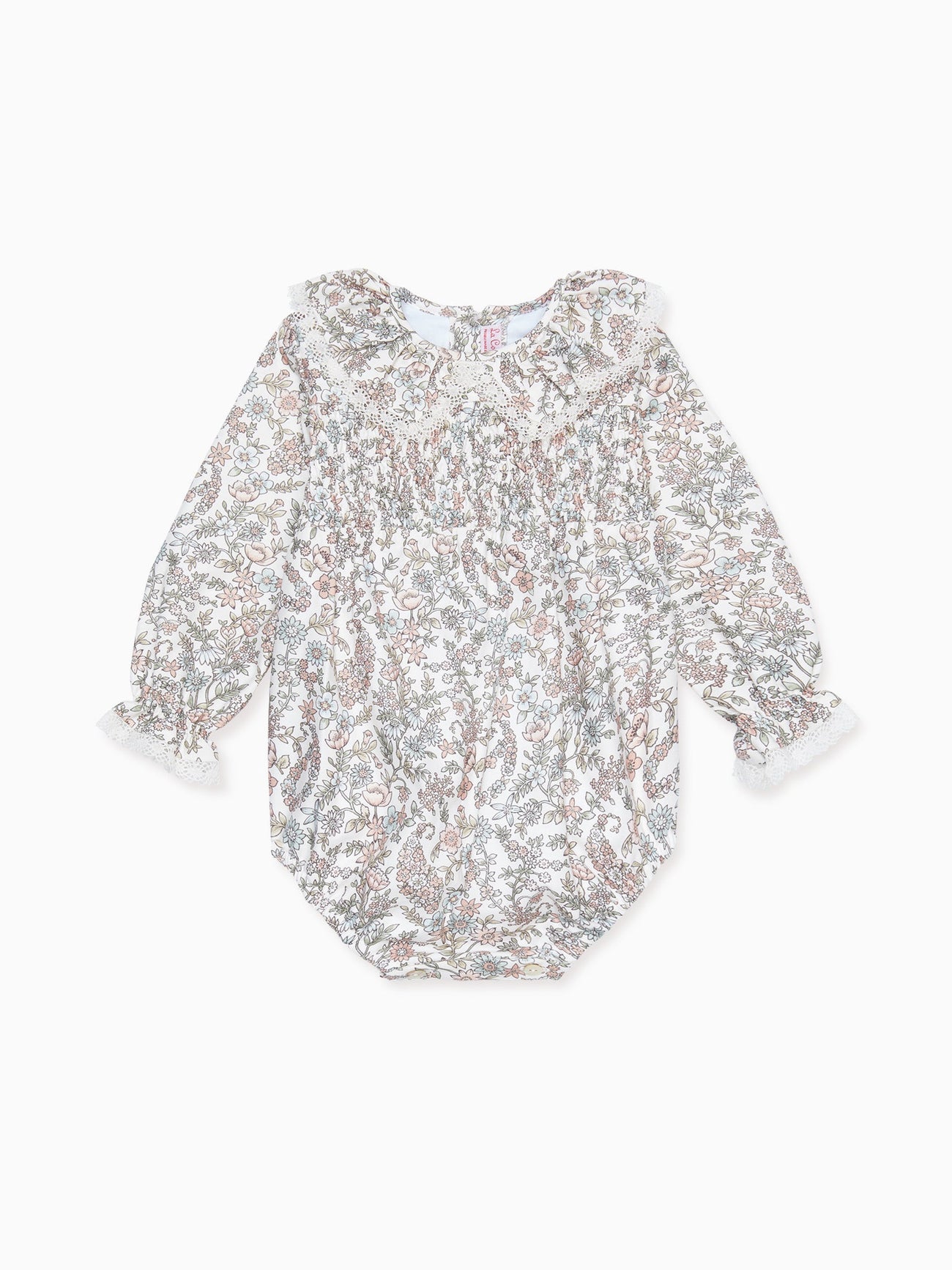 Ivory Floral Chloe Baby Girl Smock Romper