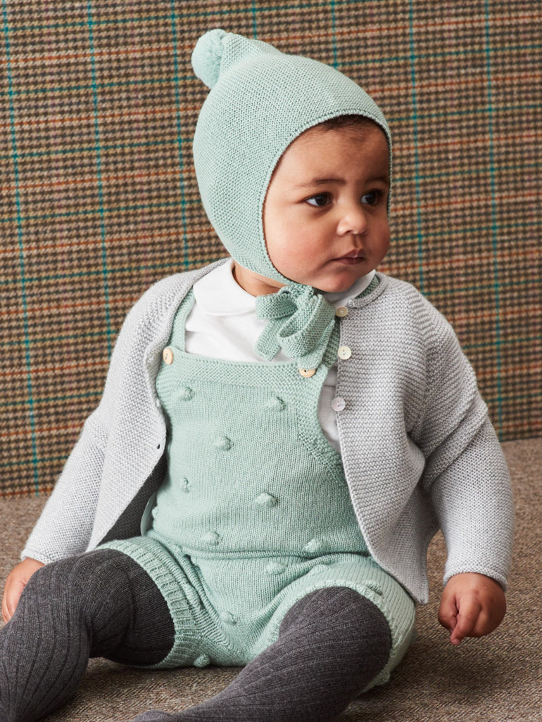 Sage Green Dima Merino Baby Dungarees