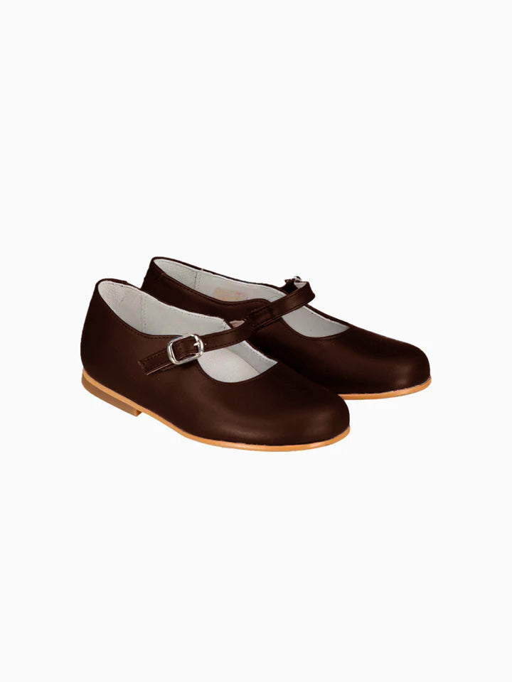 Burgundy Leather Girl Mary Jane Shoes