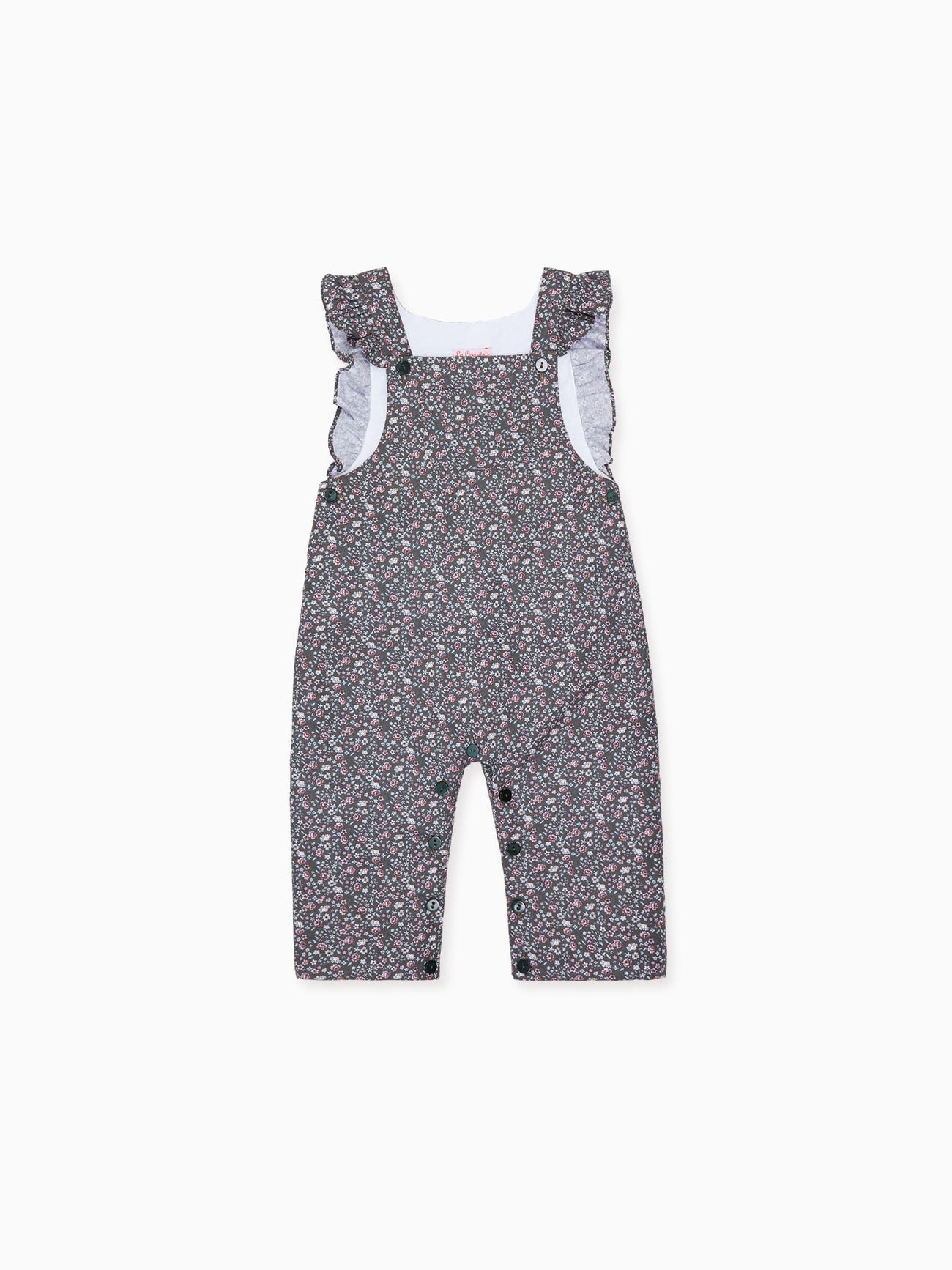 Green Floral Delphina Baby Girl Dungarees