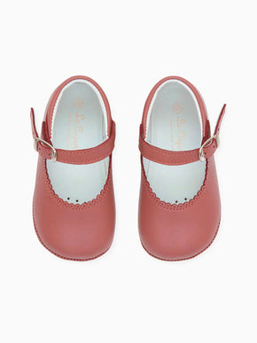 Dusty Pink Leather Baby Mary Jane Shoes