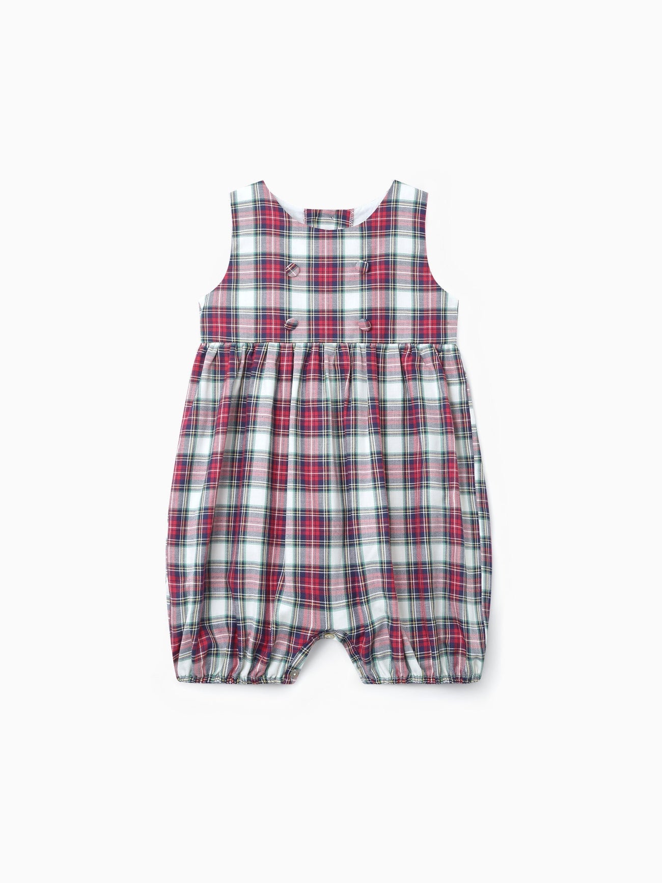 Ivory Tartan Edie Baby Romper