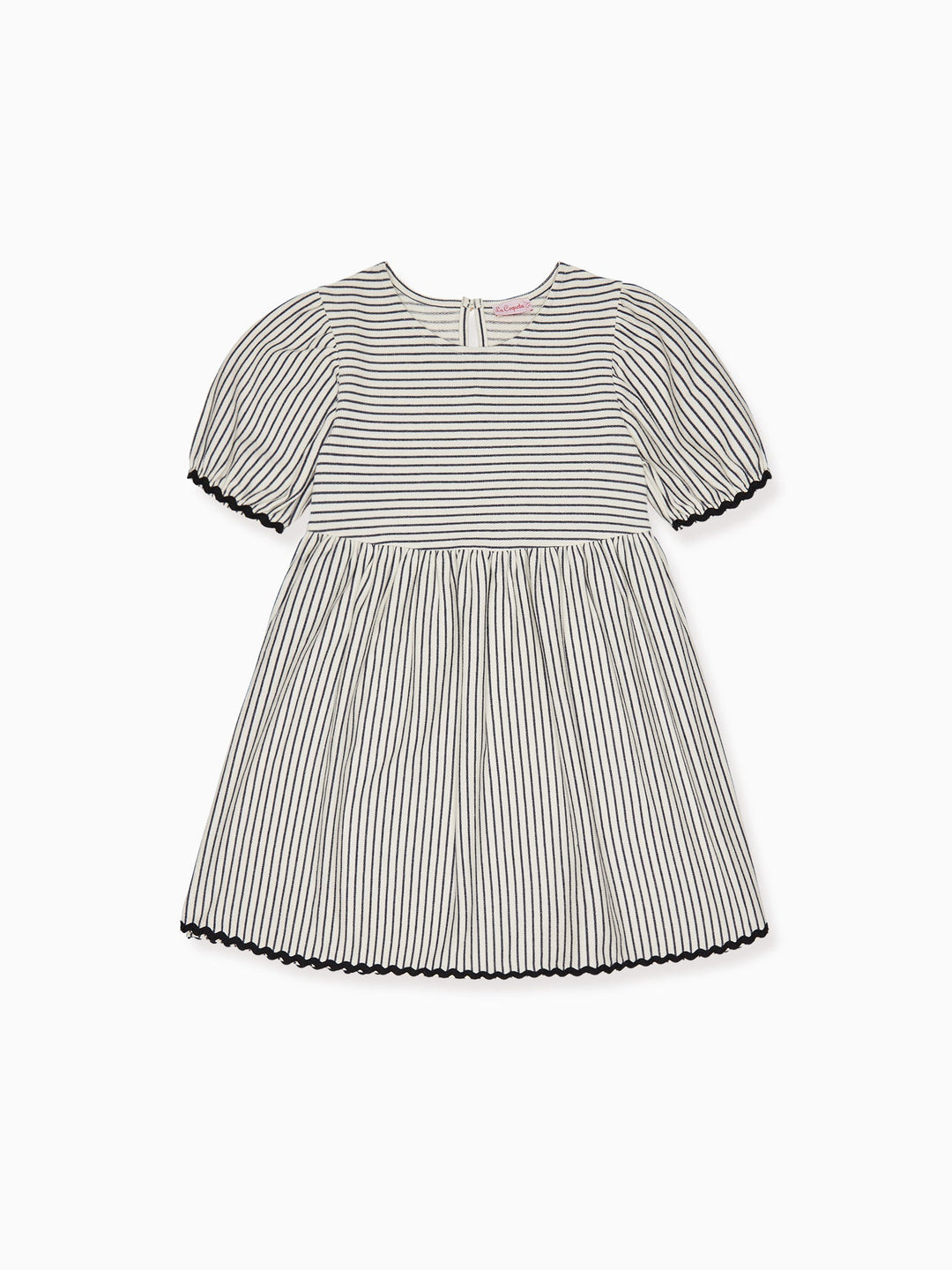 Navy Stripe Elea Girl Dress La Coqueta Kids