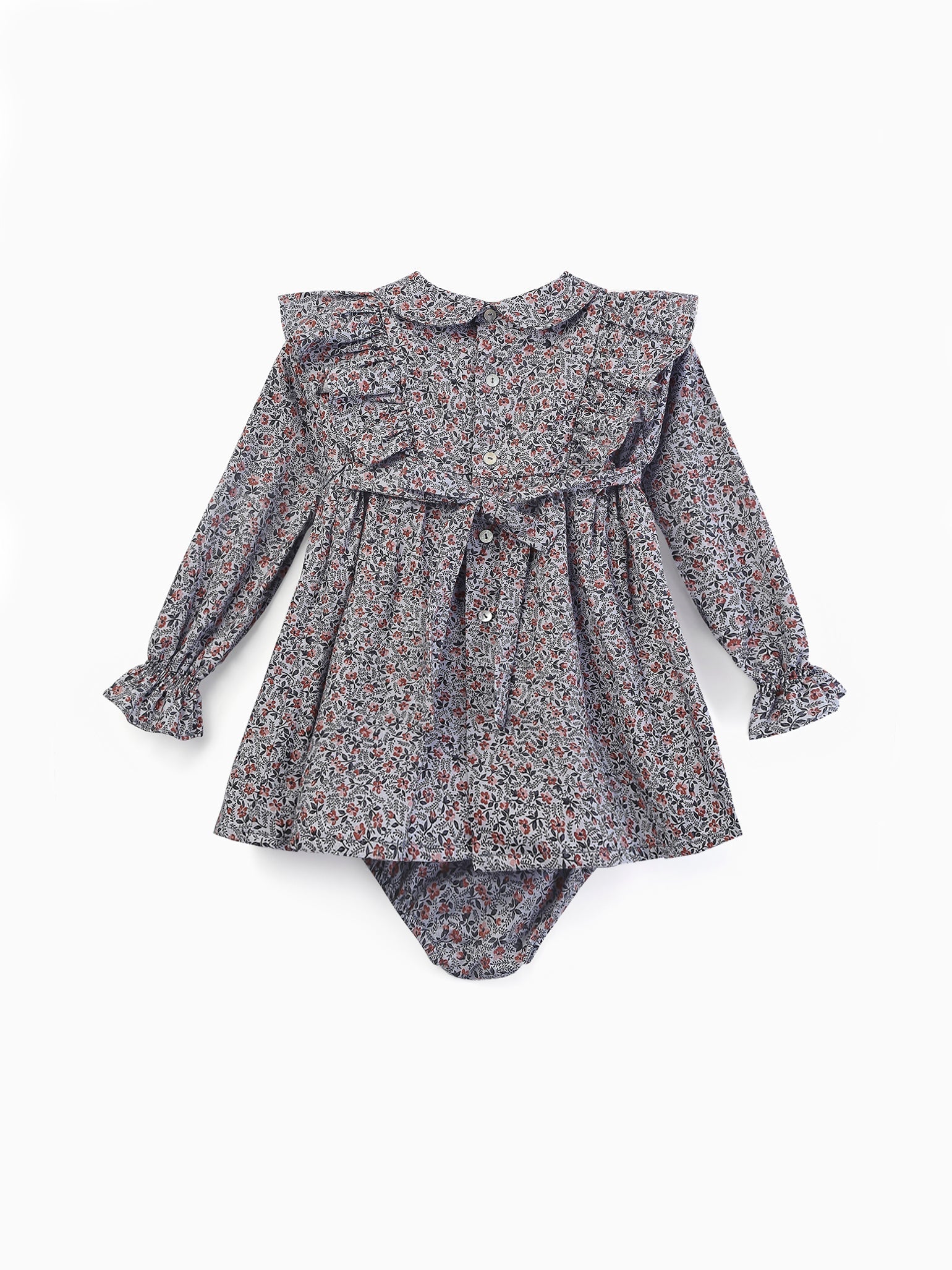 Blue Floral Eloisa Baby Smock Set