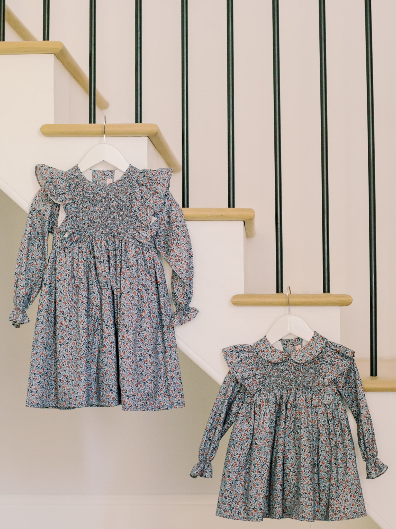 Blue Floral Eloisa Baby Smock Set