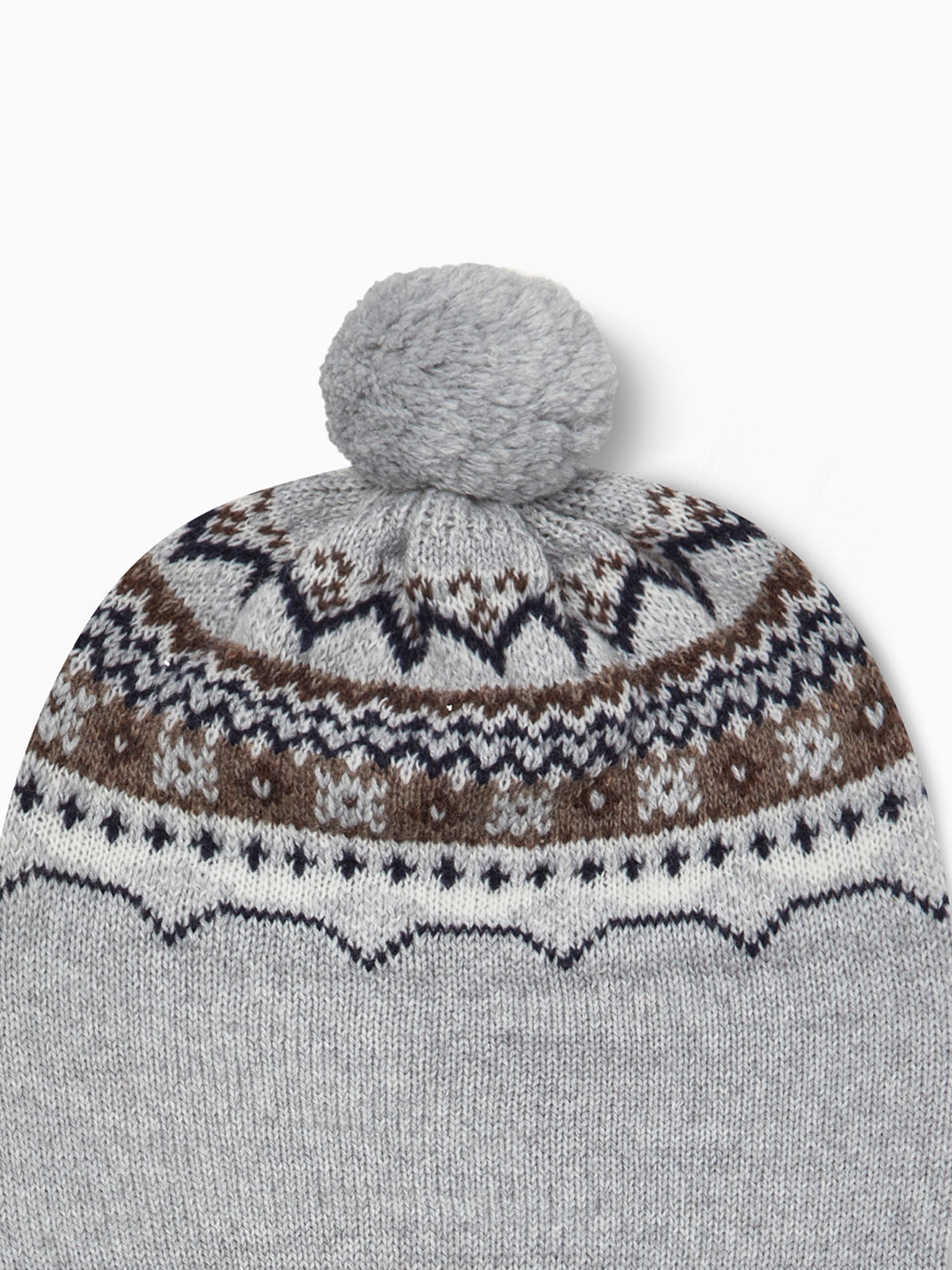 Grey Fairisle Hat And Gloves