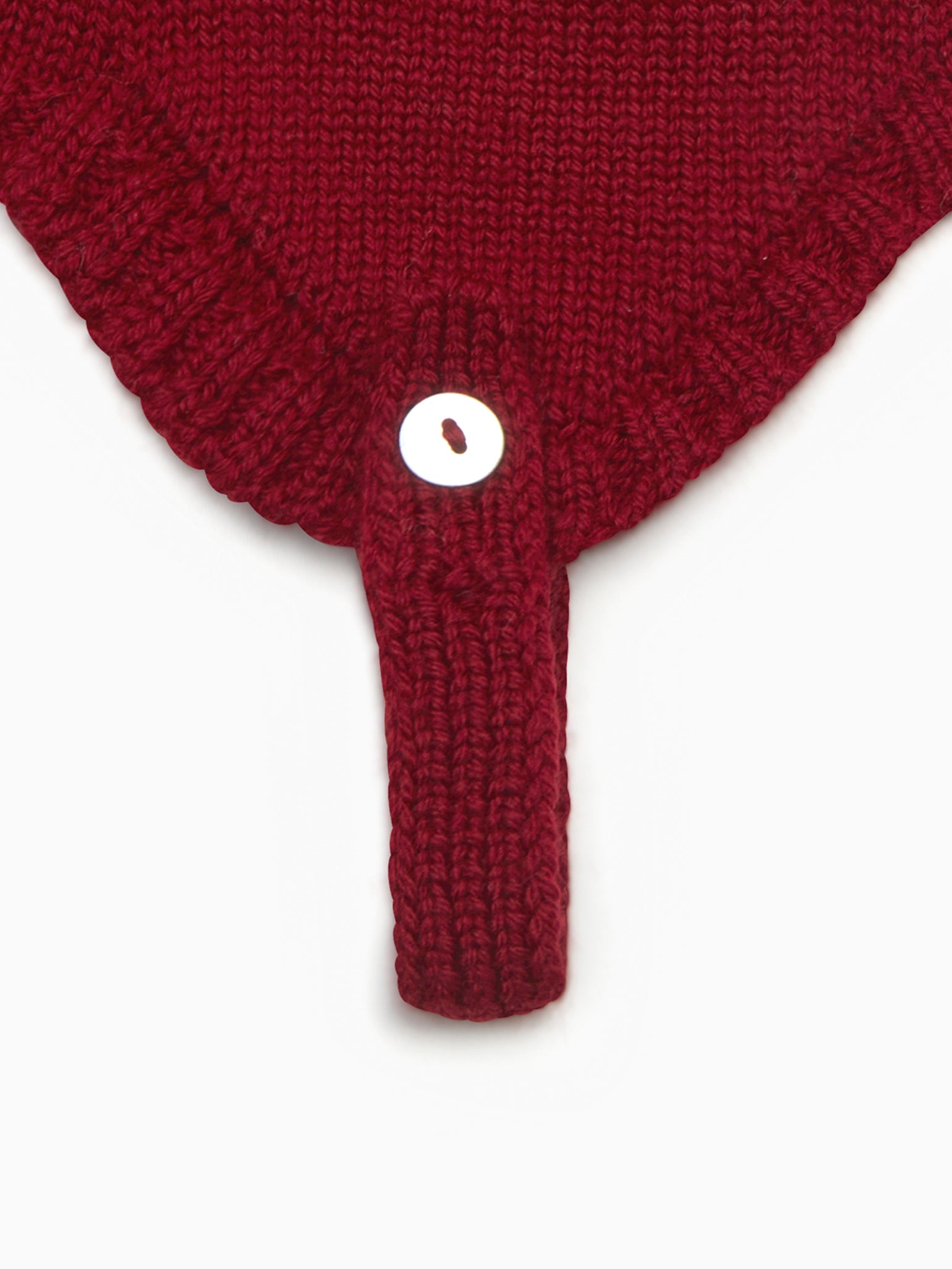 Burgundy Fairisle Renta Merino Baby Bonnet