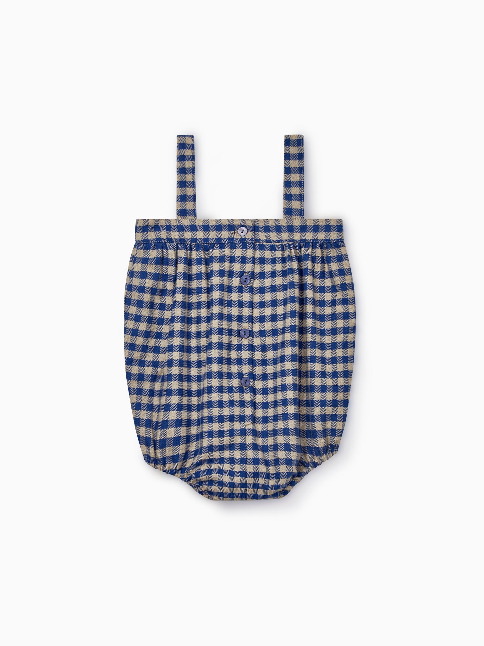 Blue Check Filada Baby Romper Dungarees