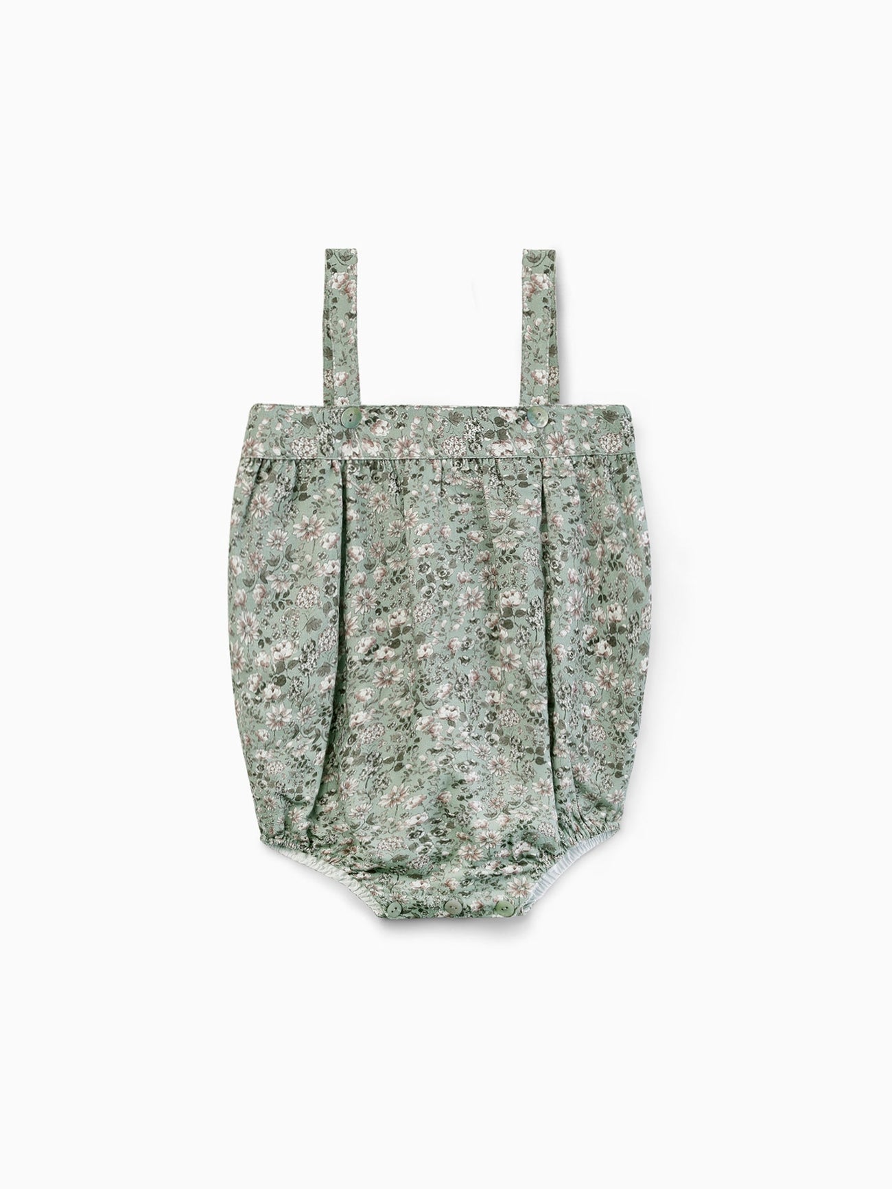 Green Floral Filada Baby Romper Dungarees